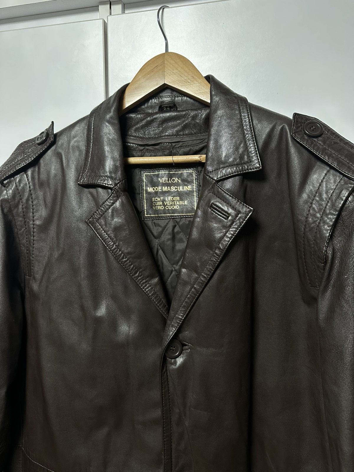 Leather Veillon Vintage Archive Leather Jacket Rare AvanGard Size US L / EU 52-54 / 3 - 2 Thumbnail