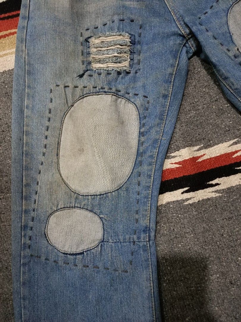 Ed Hardy × Vintage 2000s Ed Hardy Patchwork Embroidered Jeans — Grail Era Piece Size US 32 / EU 48 - 5 Thumbnail