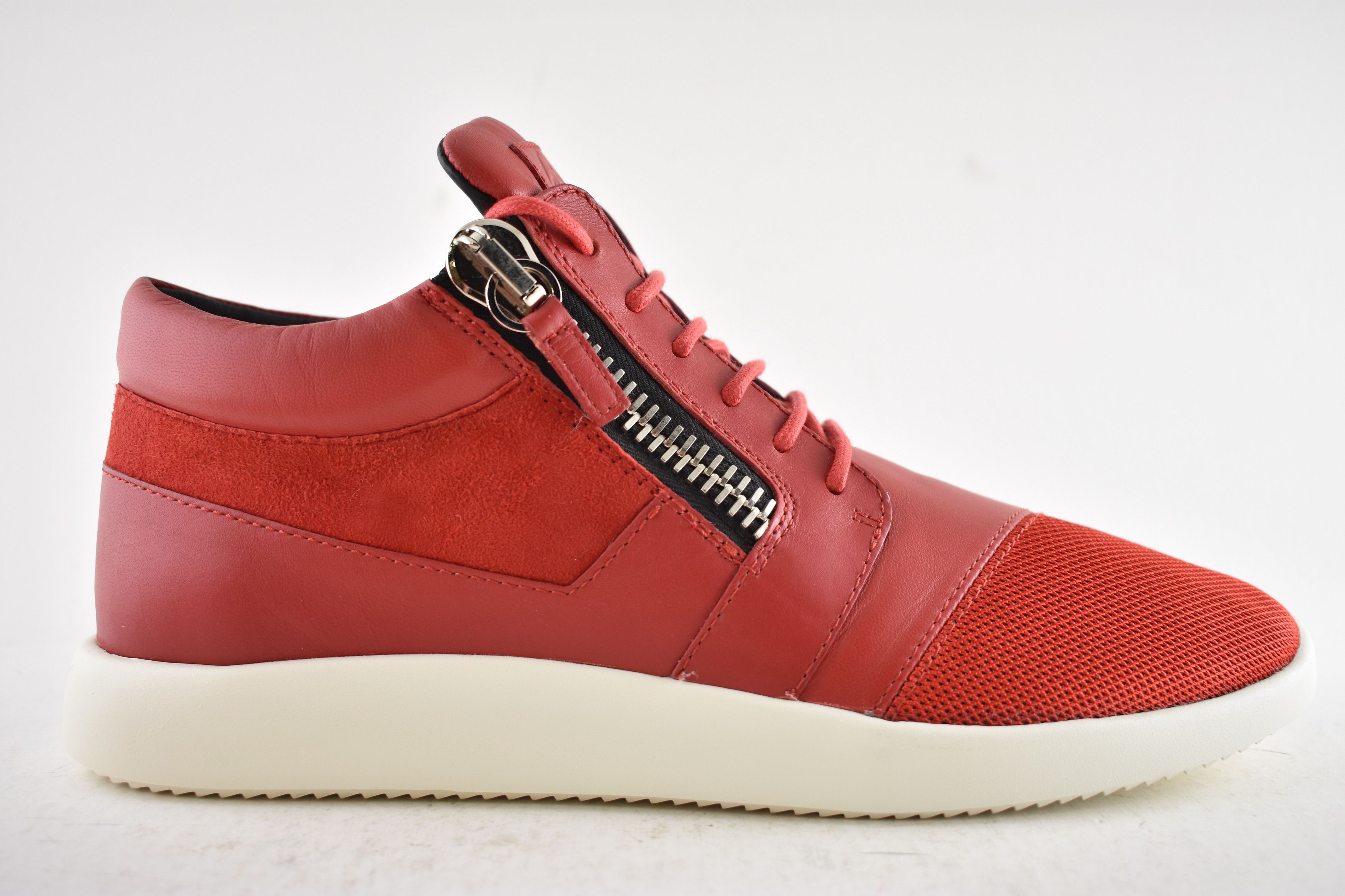 Giuseppe Zanotti Megatron Red Low Top Mix Mid Runner Trainer Sneaker 43 10 Size US 10 / EU 43 - 2 Thumbnail