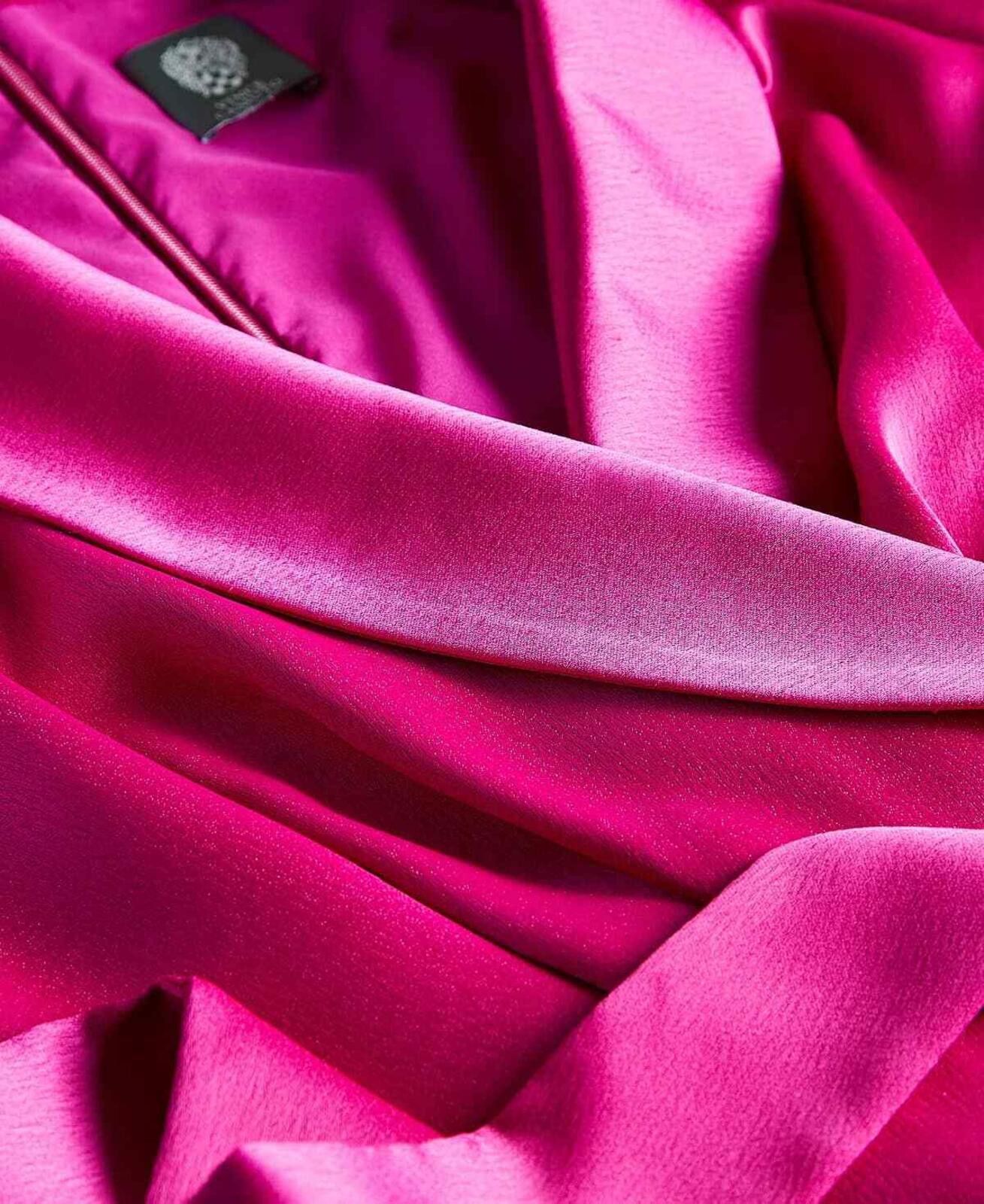 Vince Camuto Vince Camuto Pink Satin Shawl-Collar Fit & Flare Dress Size S / US 4 / IT 40 - 5 Thumbnail