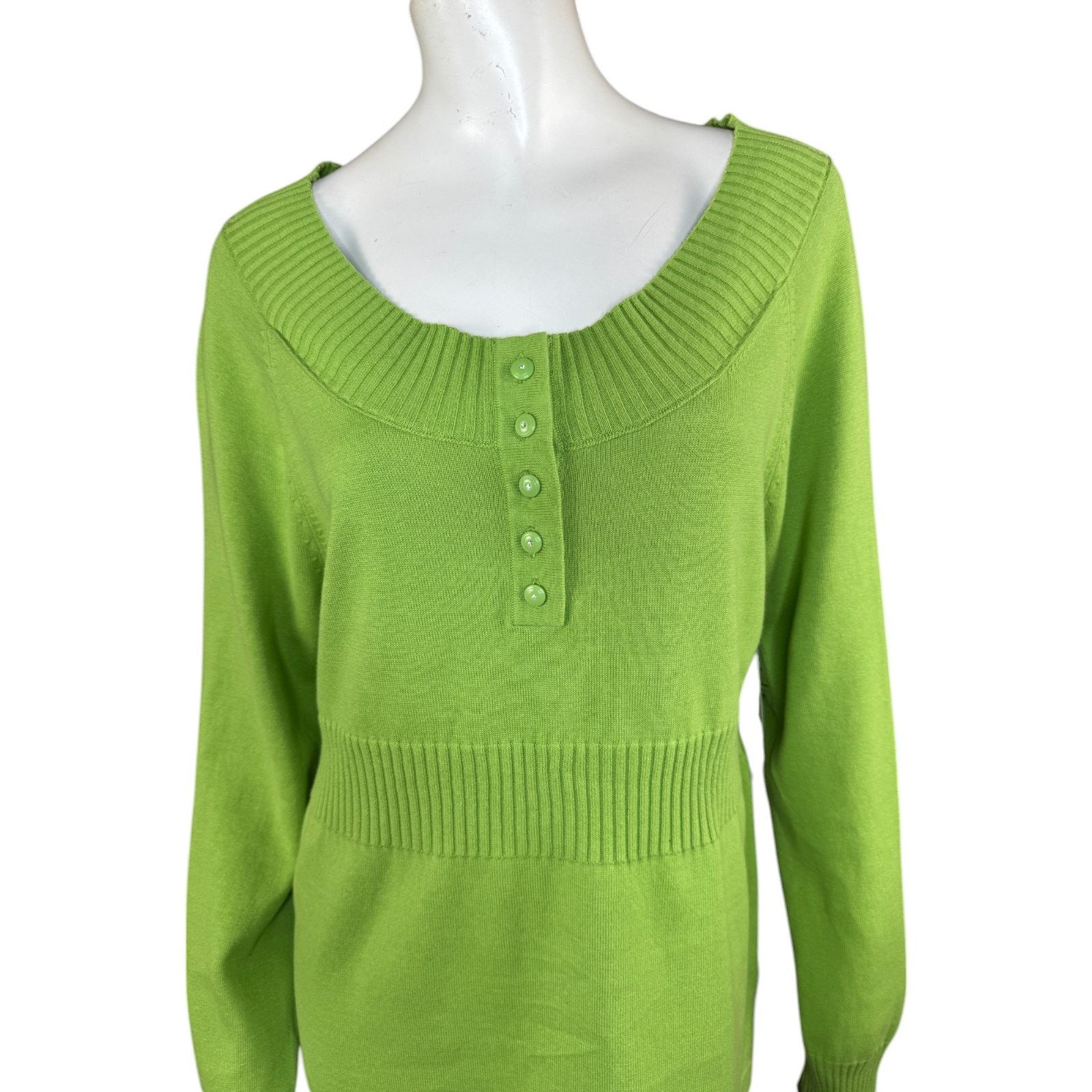 Jones New York Jones New York Sport Green Henley Sweater Green XL NWT Size XL / US 12-14 / IT 48-50 - 9 Thumbnail