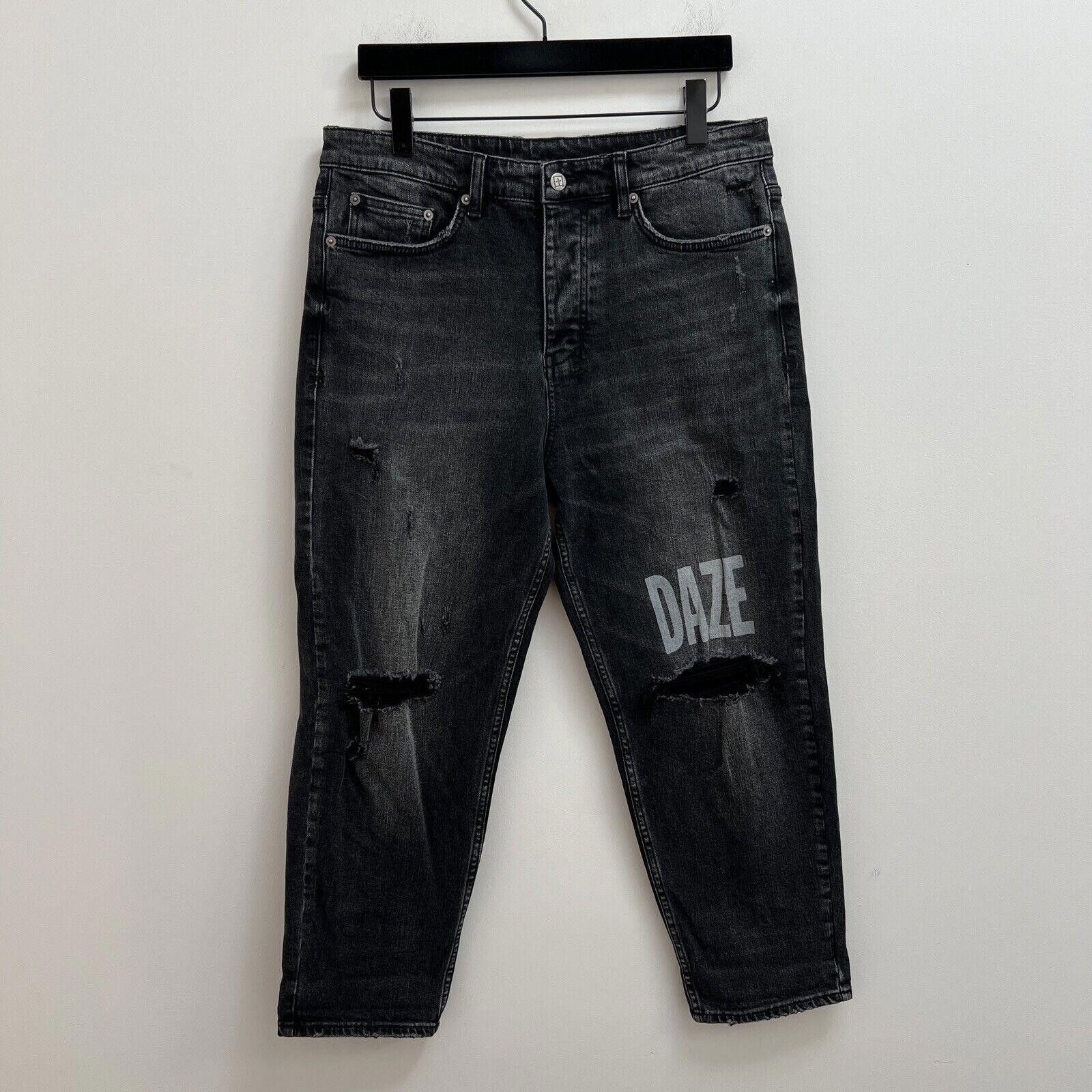 Ksubi mens bullet chop raven designer denim jean faded black