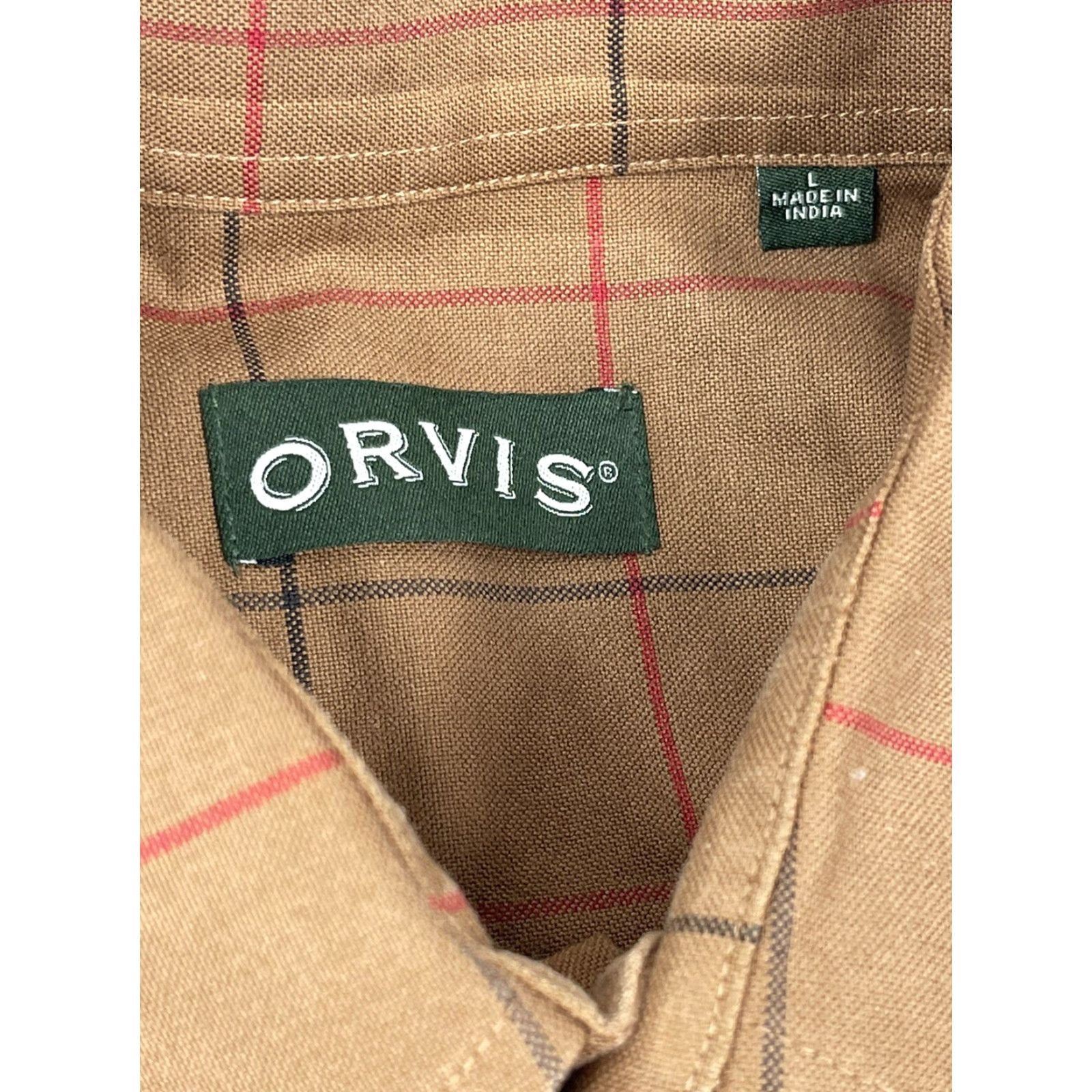 Orvis Orvis Shirt Button-Up Plaid Flannel Mens L Brown Cotton Casual Collared Size US L / EU 52-54 / 3 - 2 Thumbnail