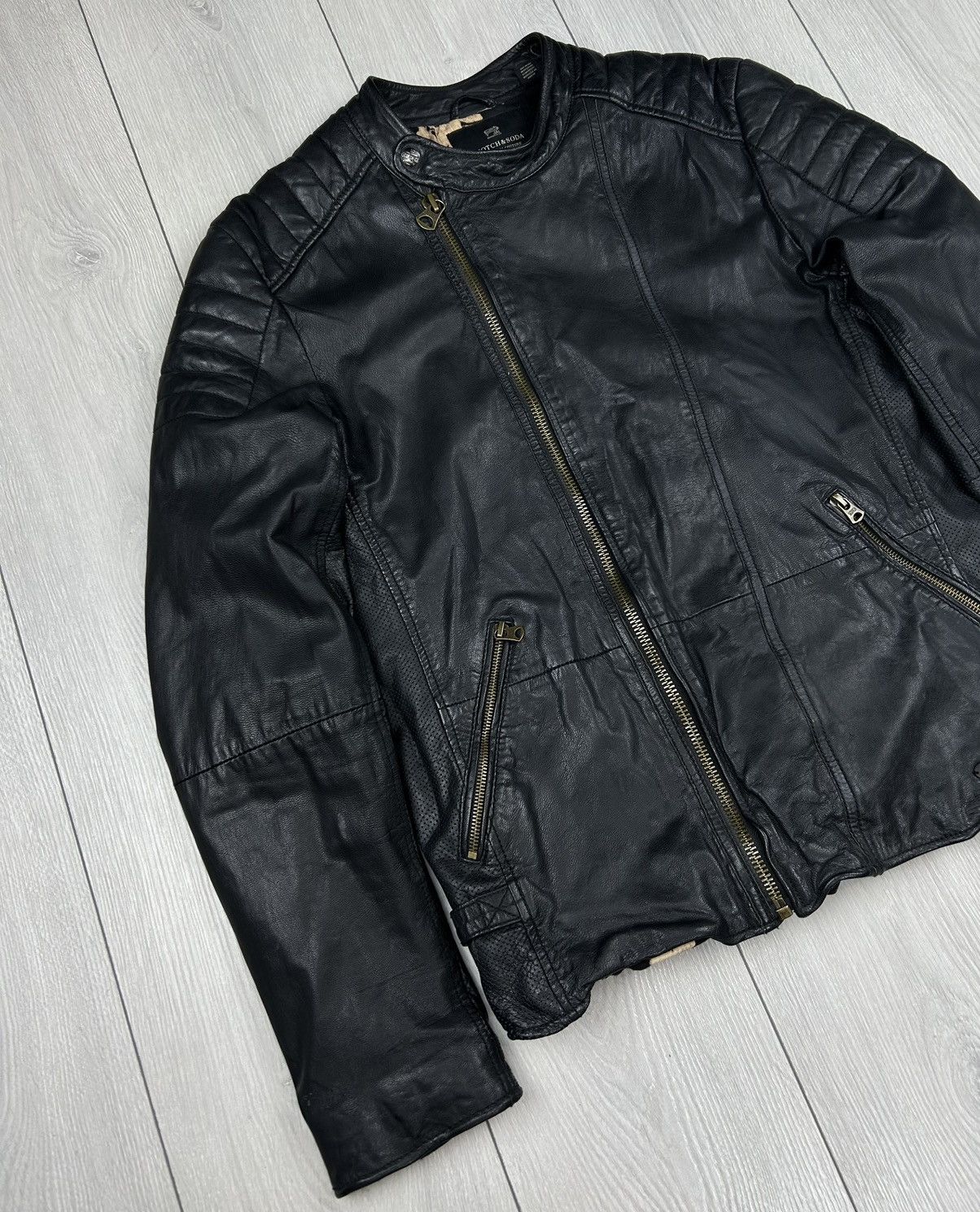 Scotch & Soda Scotch & Soda Leather Black Jacket Size L Size US L / EU 52-54 / 3 - 3 Thumbnail