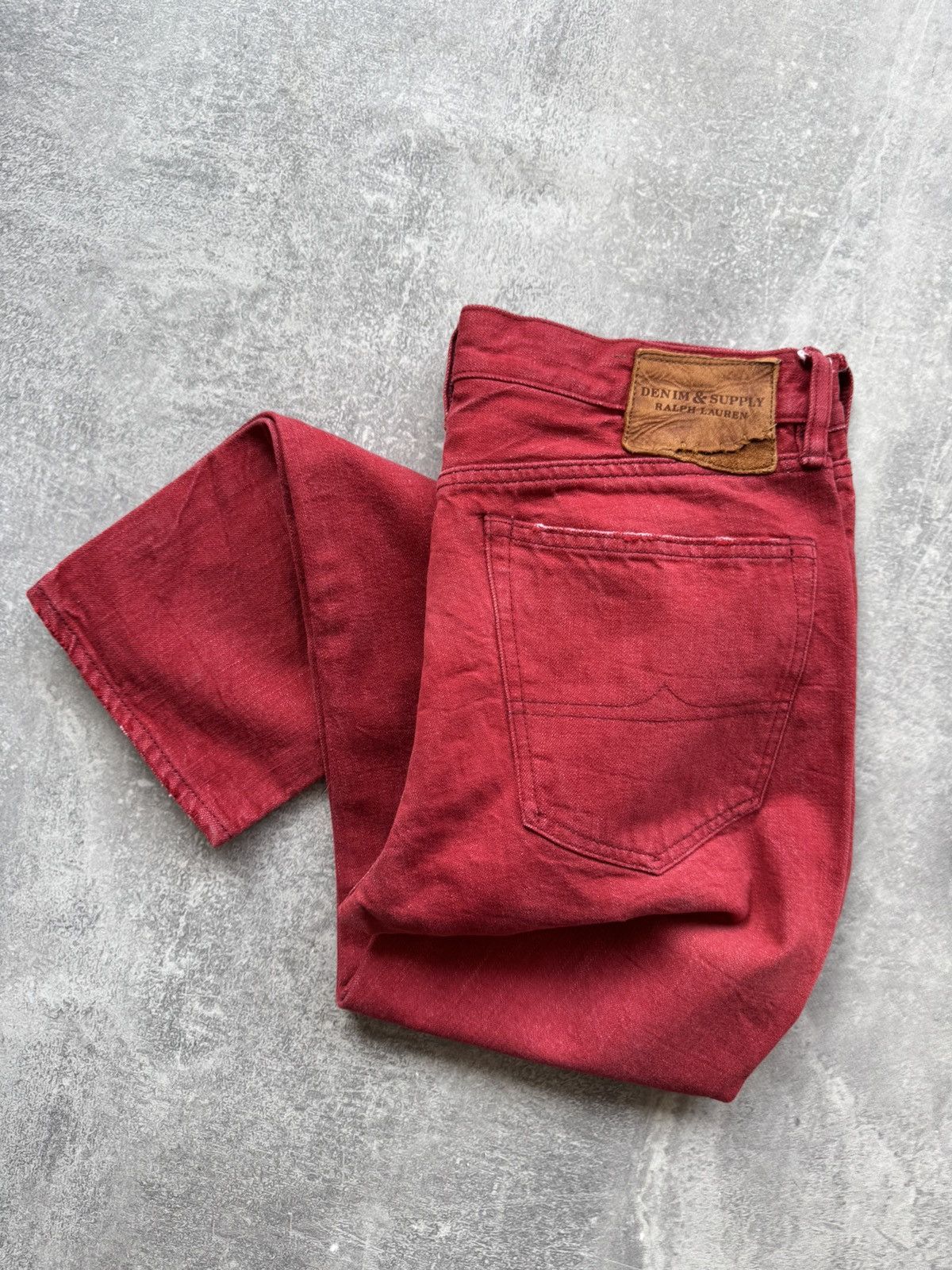 Denim & Supply Ralph Lauren Denim And Supply Ralph Lauren Red Distressed Denim Jeans Size US 31 - 1 Thumbnail