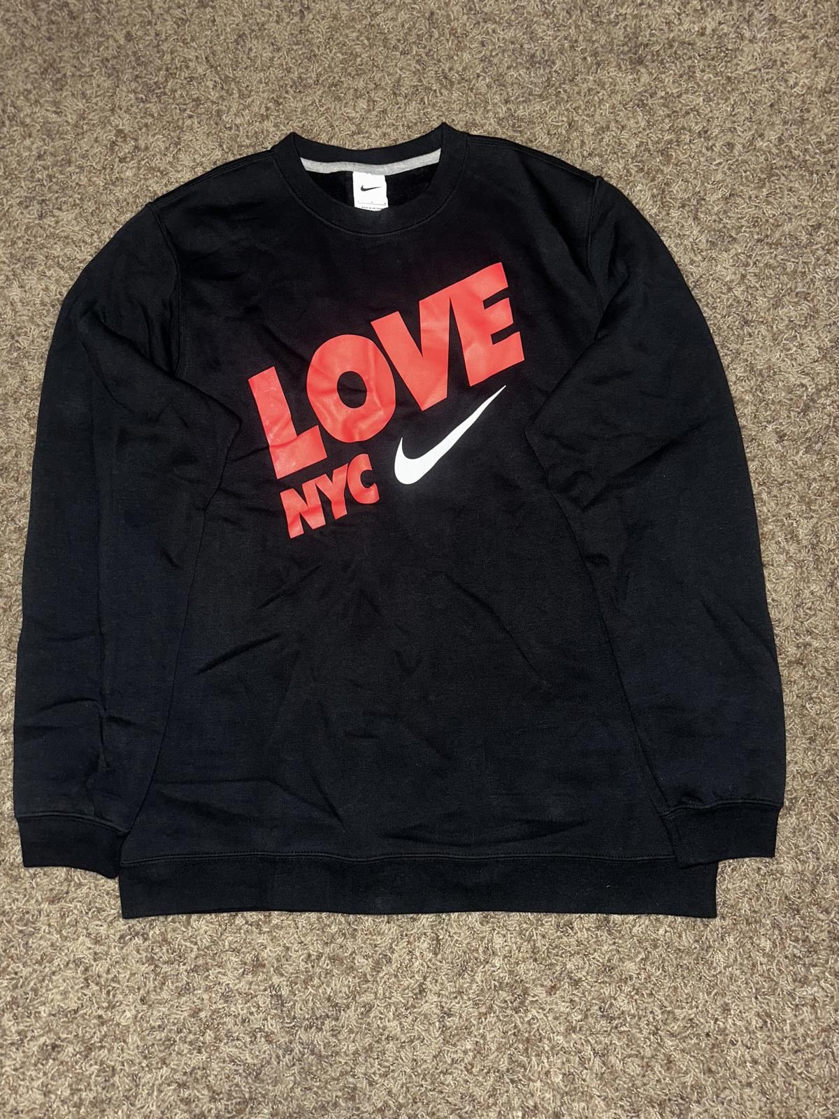 Nike Nike Men’s Love NYC New York City Crewneck Pullover Black Sweatshirt Size US L / EU 52-54 / 3 - 1 Thumbnail