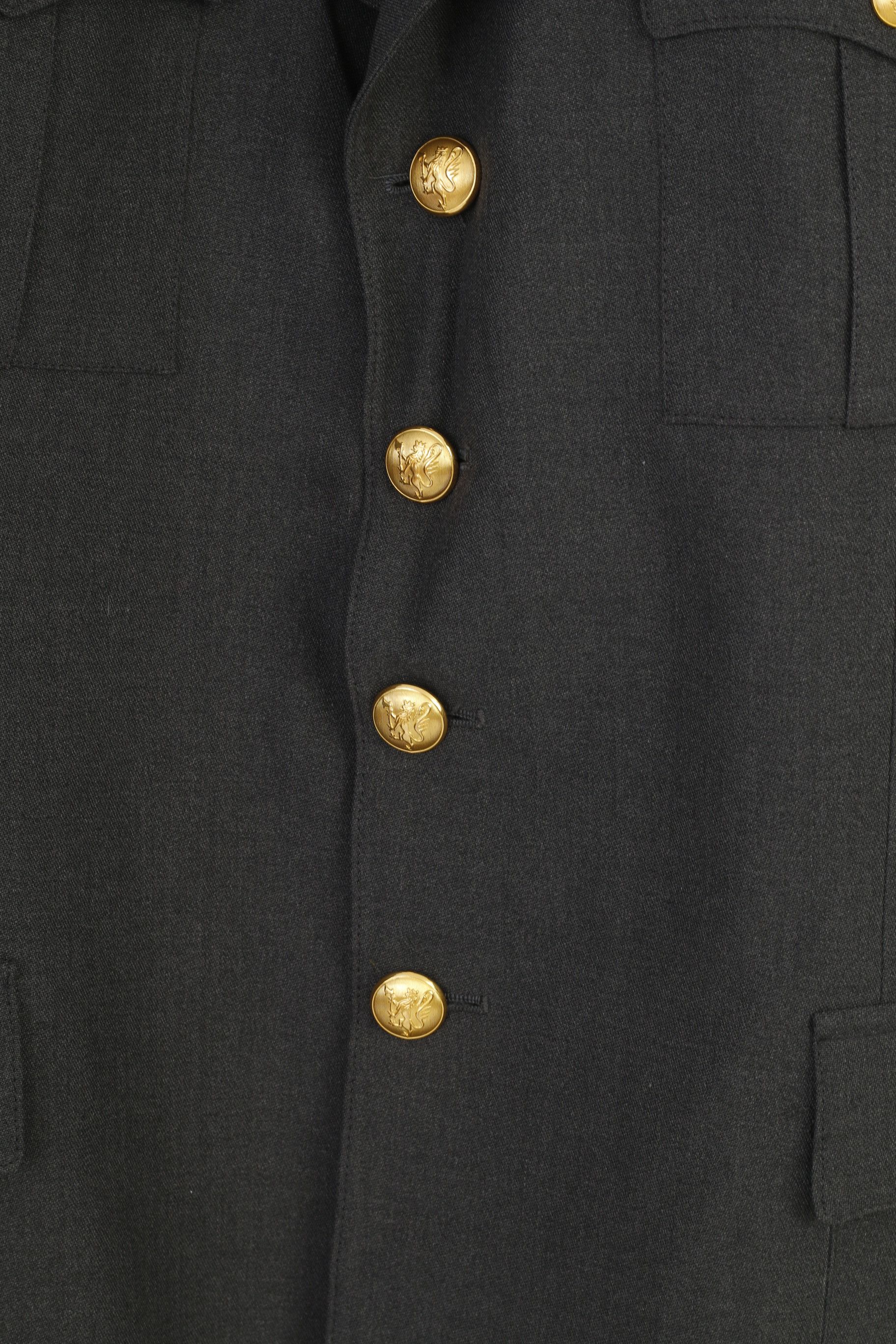 Vintage Harvik Men 42 Blazer Grey Gold Buttons Multi Pockets 11080 Size 42R - 5 Thumbnail