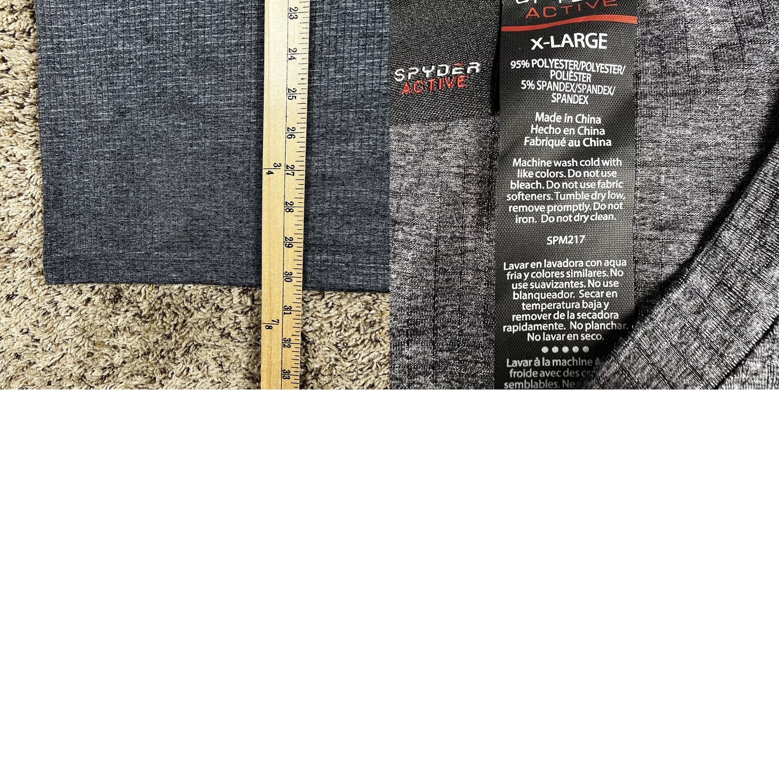 Spyder Spyder T-Shirt Mens XL Gym Activewear Black Widow Logo Heathered Gray Polyester Spandex Daily Wear Tee Size US XL / EU 56 / 4 - 8 Thumbnail