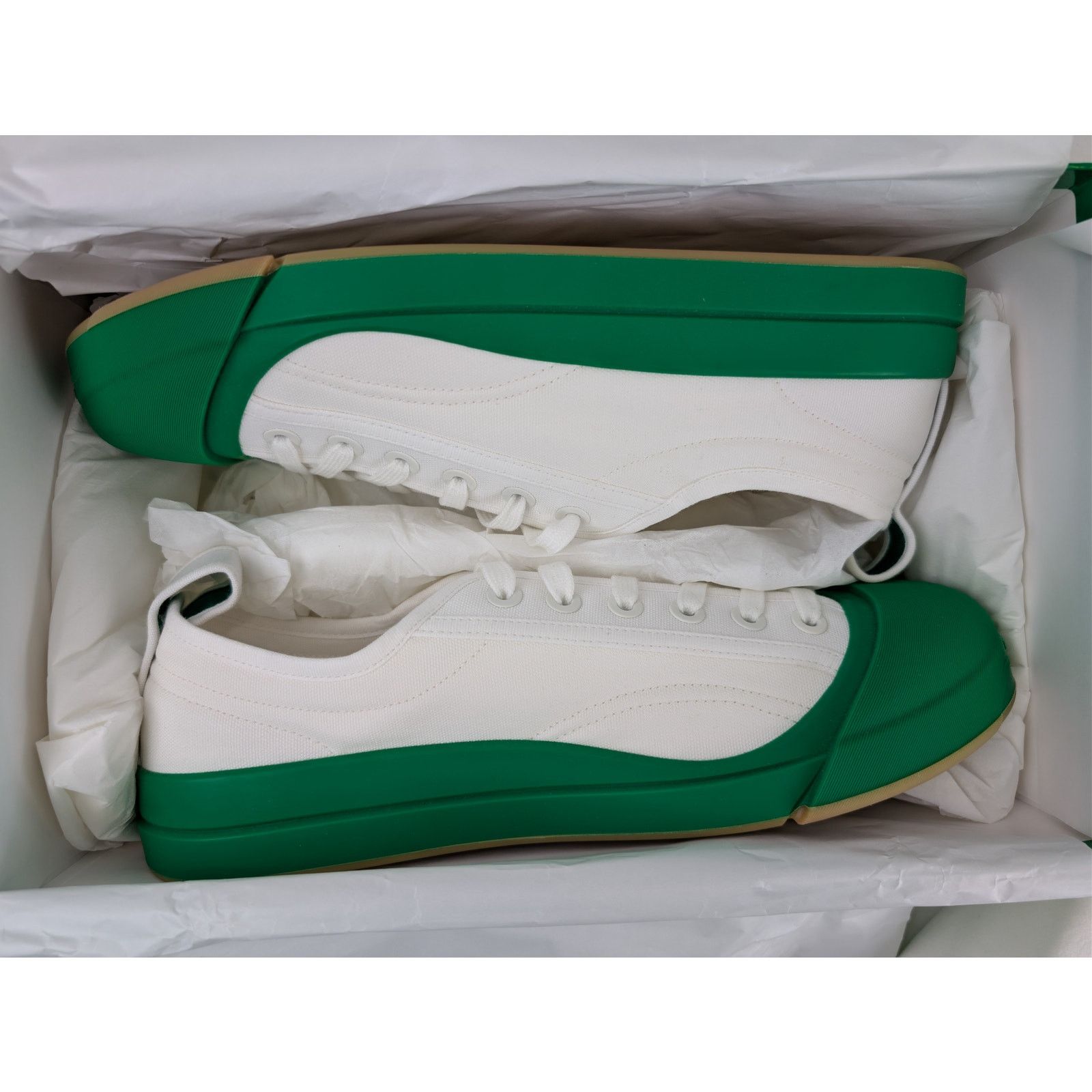 Bottega Veneta o1rshd1 Canvas Vulcan Low top Sneaker Optic White/Parakeet Size US 8 / EU 41 - 18 Thumbnail