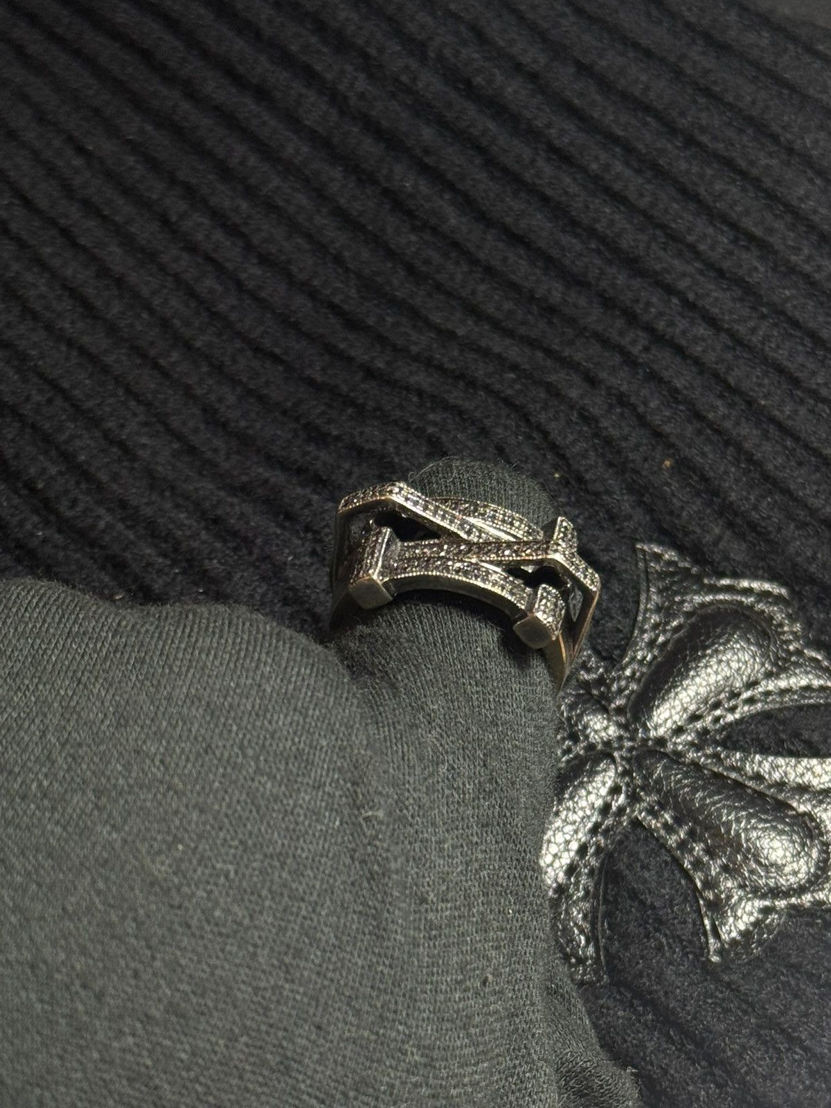 14K Gold Black Diamond Pavé Statement Ring (13g)