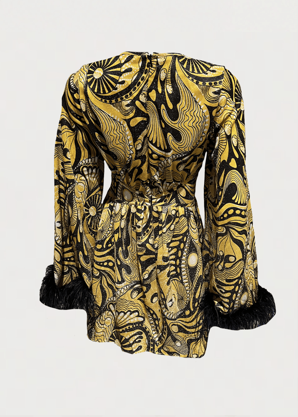 Alice McCall Gold Dust Feather Mini Dress Size M / US 6-8 / IT 42-44 - 4 Thumbnail