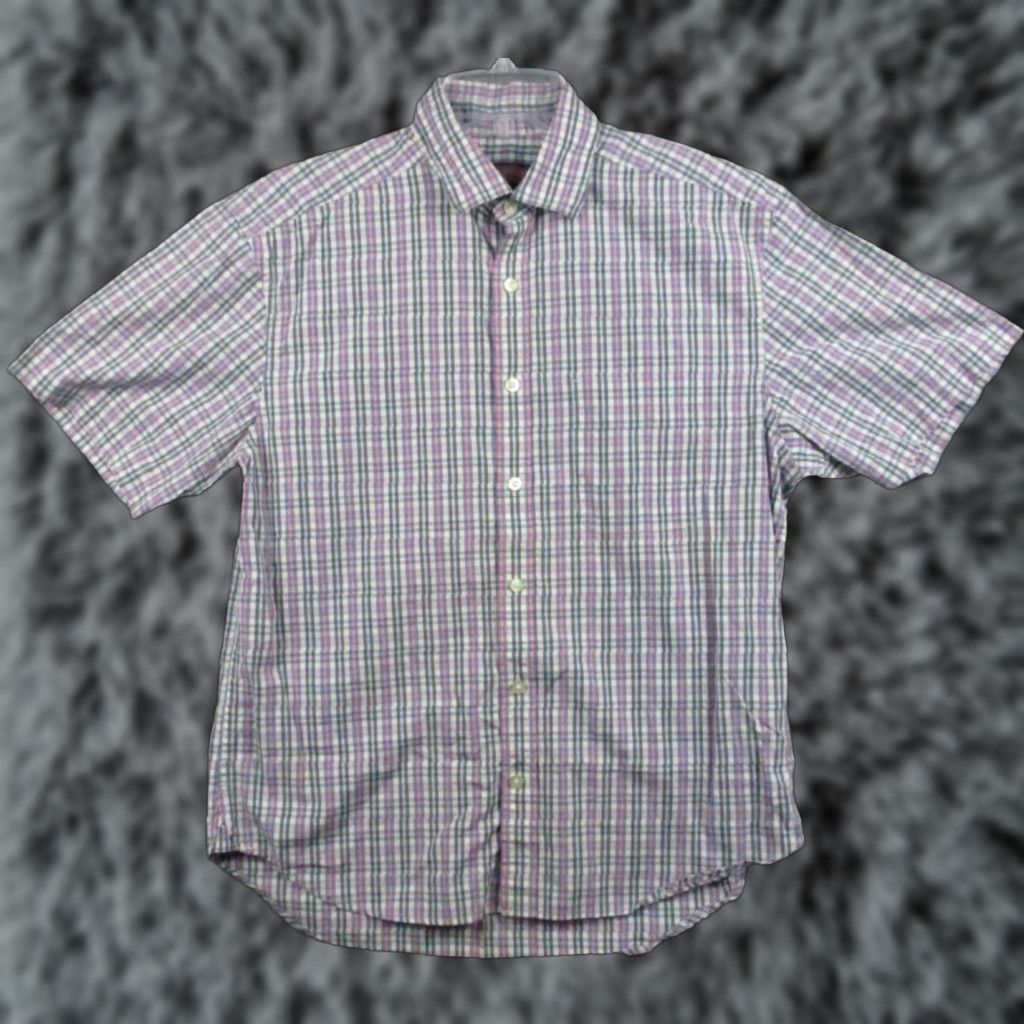 Vineyard Vines Vineyard Vines Wheeler Shirt Small Men's Blue Plaid Cotton Pocket Shirt Size US S / EU 44-46 / 1 - 1 Thumbnail