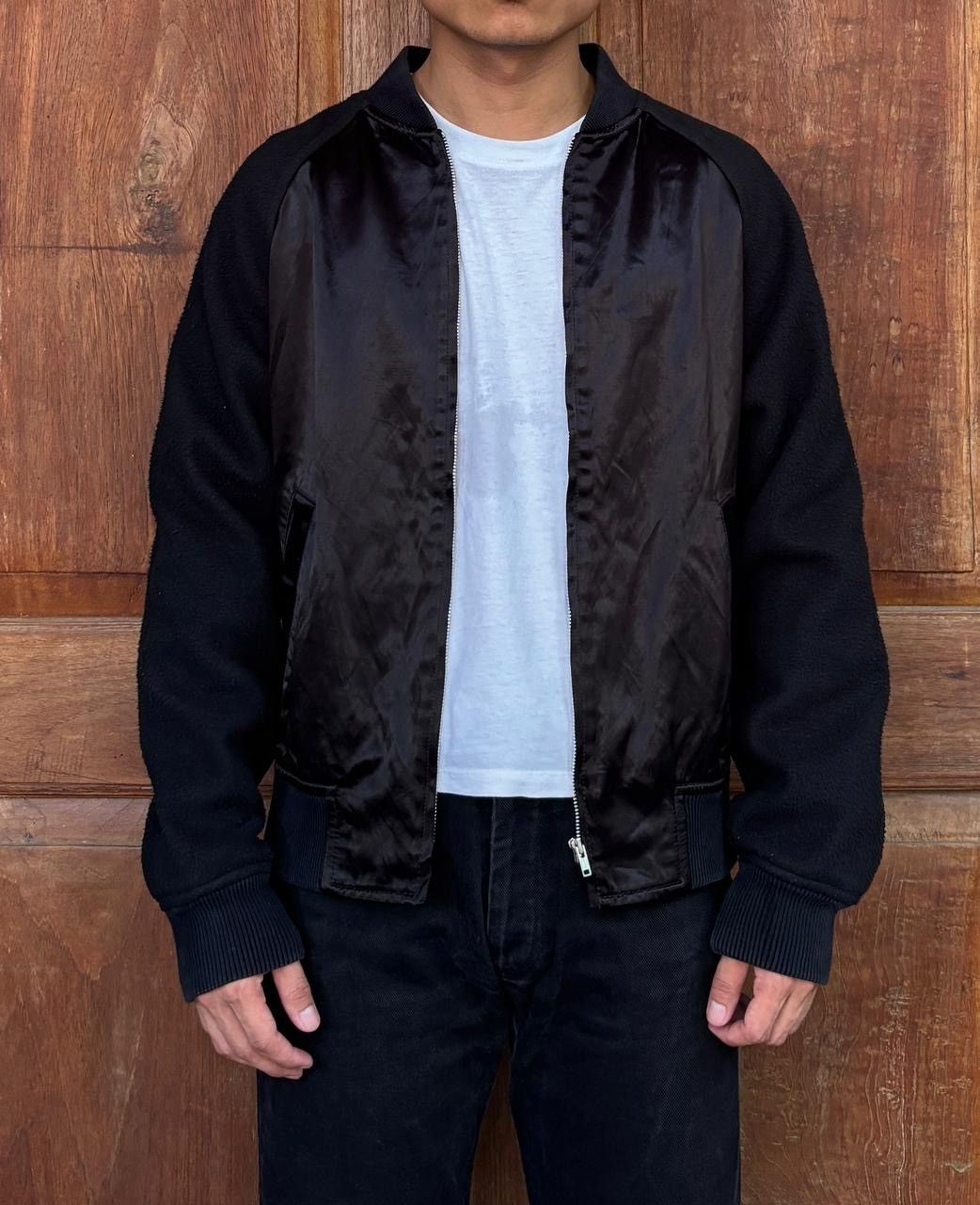 Comme des Garcons Rayon / Cotton Fleece Varsity Jacket Size US M / EU 48-50 / 2 - 2 Thumbnail