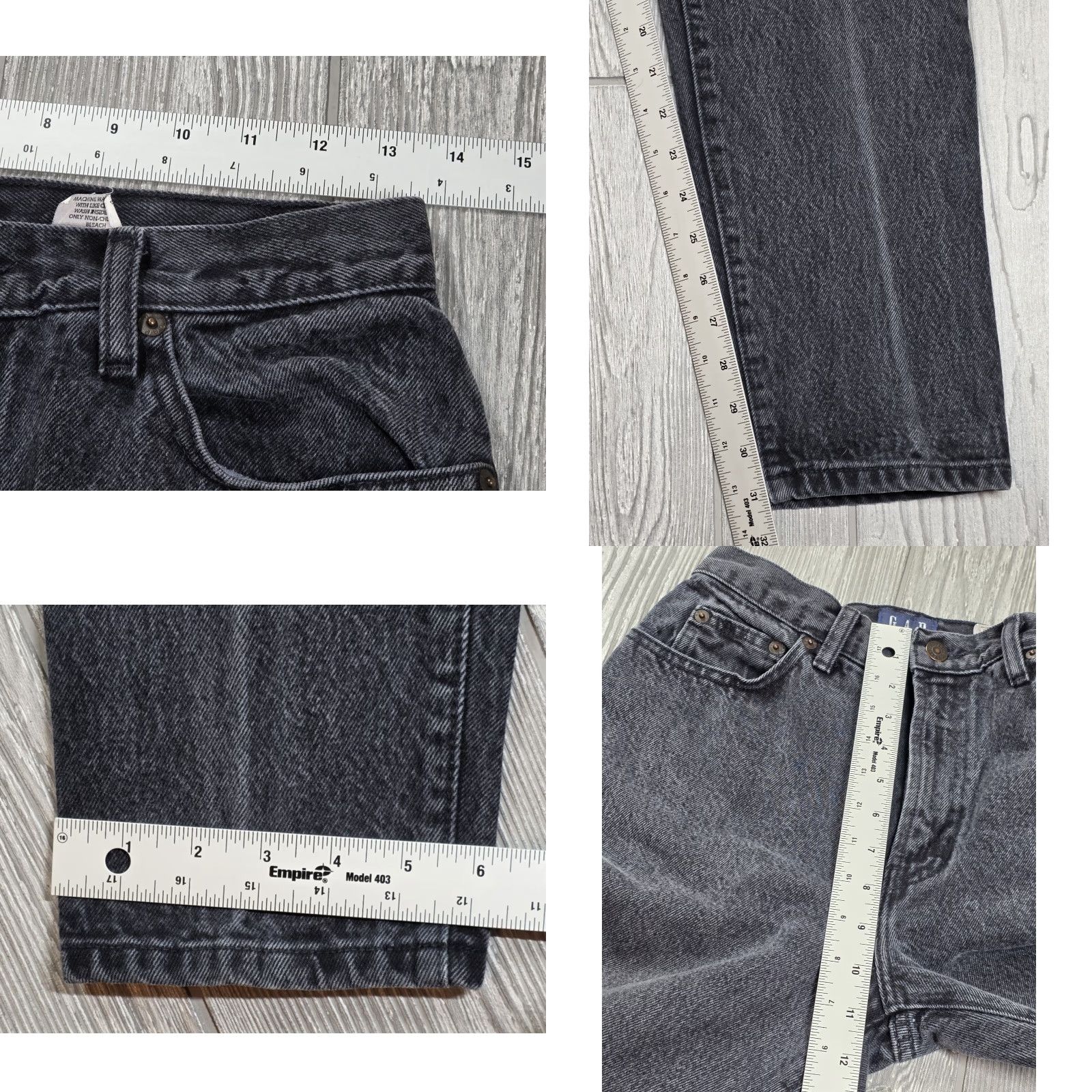 Gap Gap Jeans 27x31 Slim High Rise Black Stonewash 90s Mom Jeans 8 Long USA Womens Size 30" / US 8 / IT 44 - 9 Thumbnail