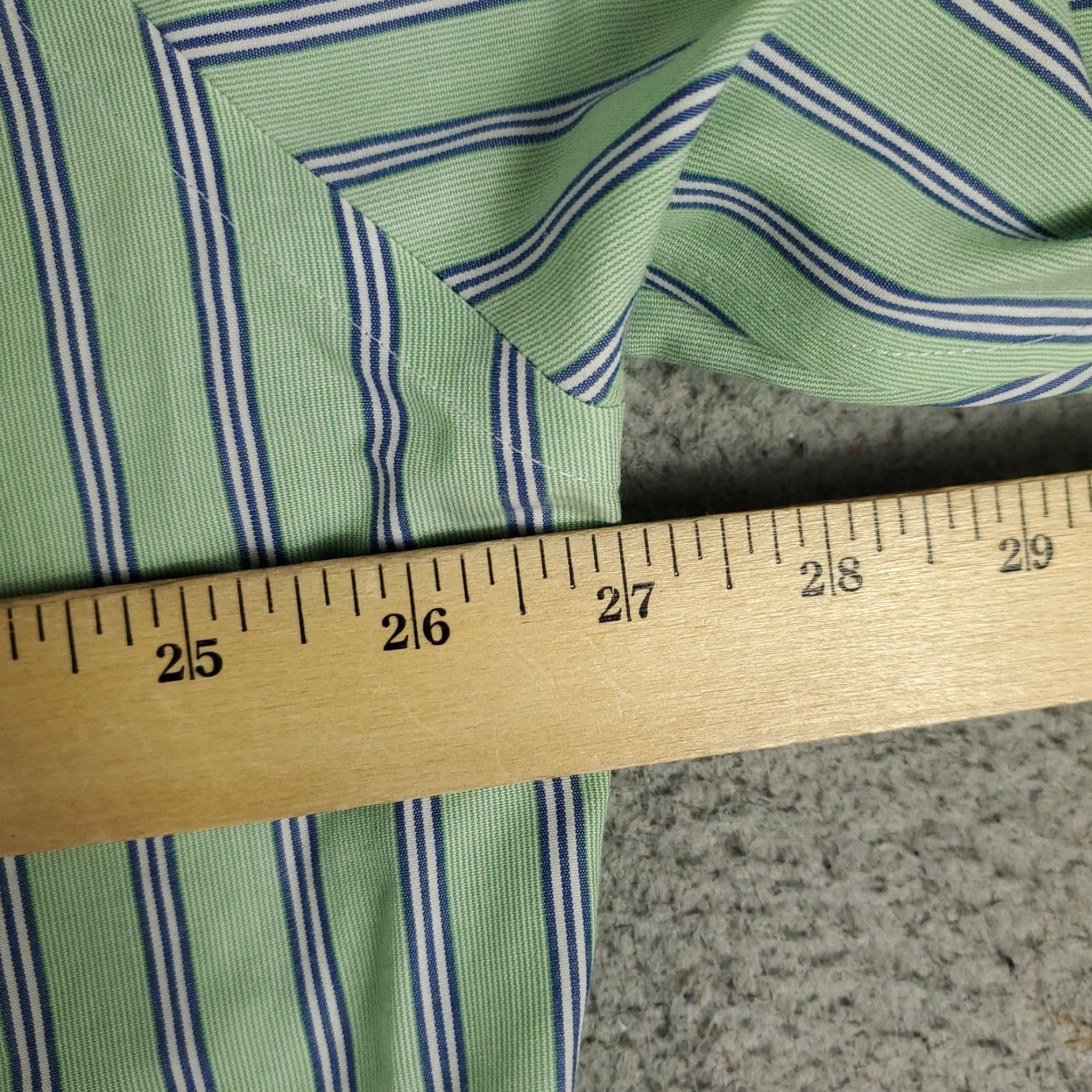 Brooks Brothers VINTAGE Brooks Brothers Shirt Mens 16.5 Green Stripe Regent Dress Button Up Long Sleeve Size 46R - 7 Thumbnail