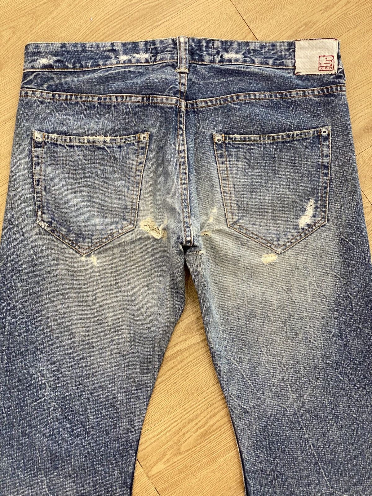 Japanese Brand Japanese Brand Distressed Acid Blue Wash Style Size US 34 / EU 50 - 4 Thumbnail