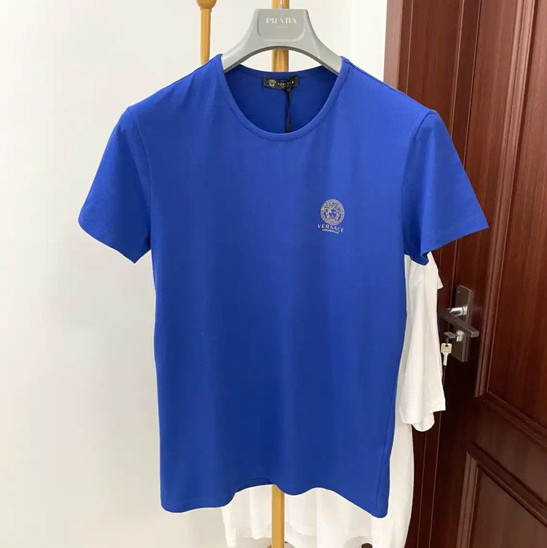 Versace Versace Blue Cotton Men's T-Shirt 0089 Size US S / EU 44-46 / 1 - 1 Thumbnail