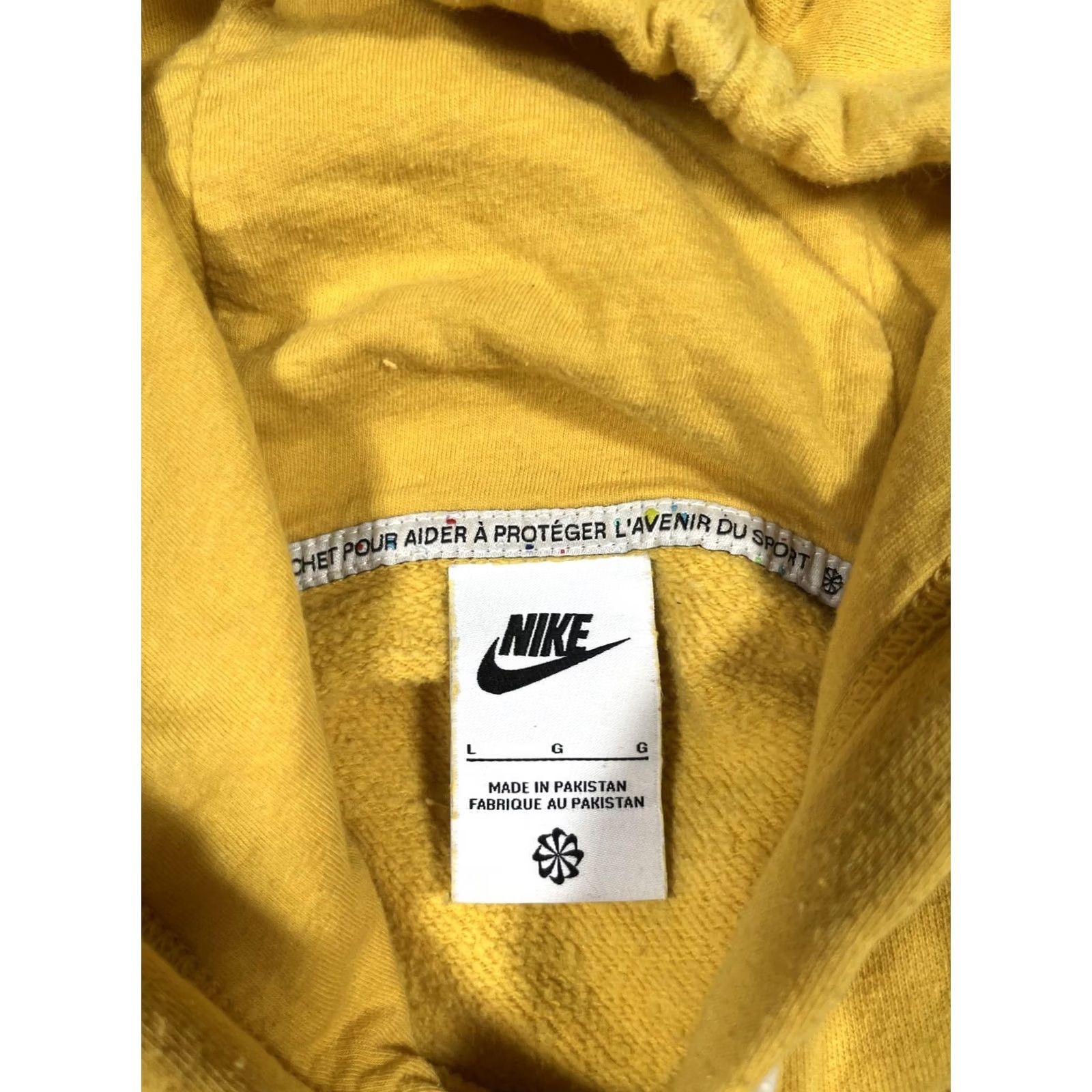 Nike Nike Hoodie Mens Large Yellow Glitter Swoosh Logo Pullover Fleece Sweatshirt Size US L / EU 52-54 / 3 - 3 Thumbnail