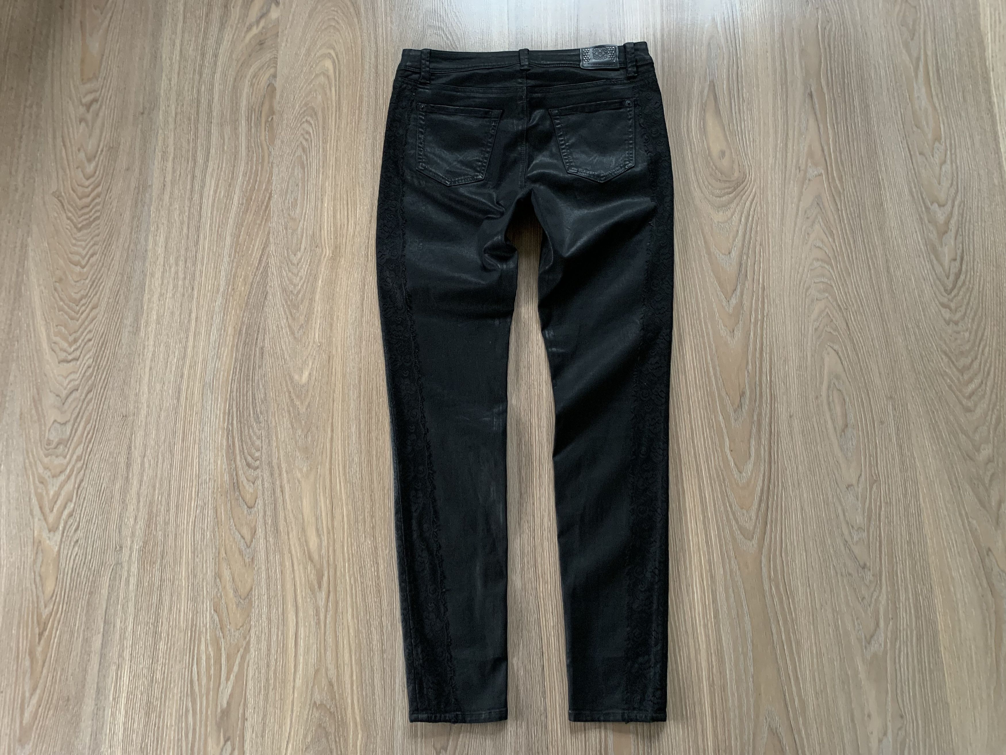 Other Raffaello Rossi Leather Black Wax Jeans Size 30" / US 8 / IT 44 - 3 Thumbnail