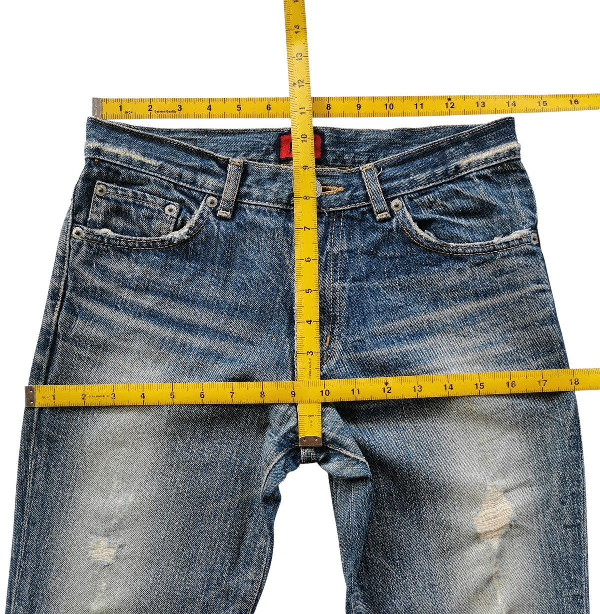 Tornado Mart Thrashed Miss Edwin Flare Denim Jeans Size 28" / US 6 / IT 42 - 10 Thumbnail