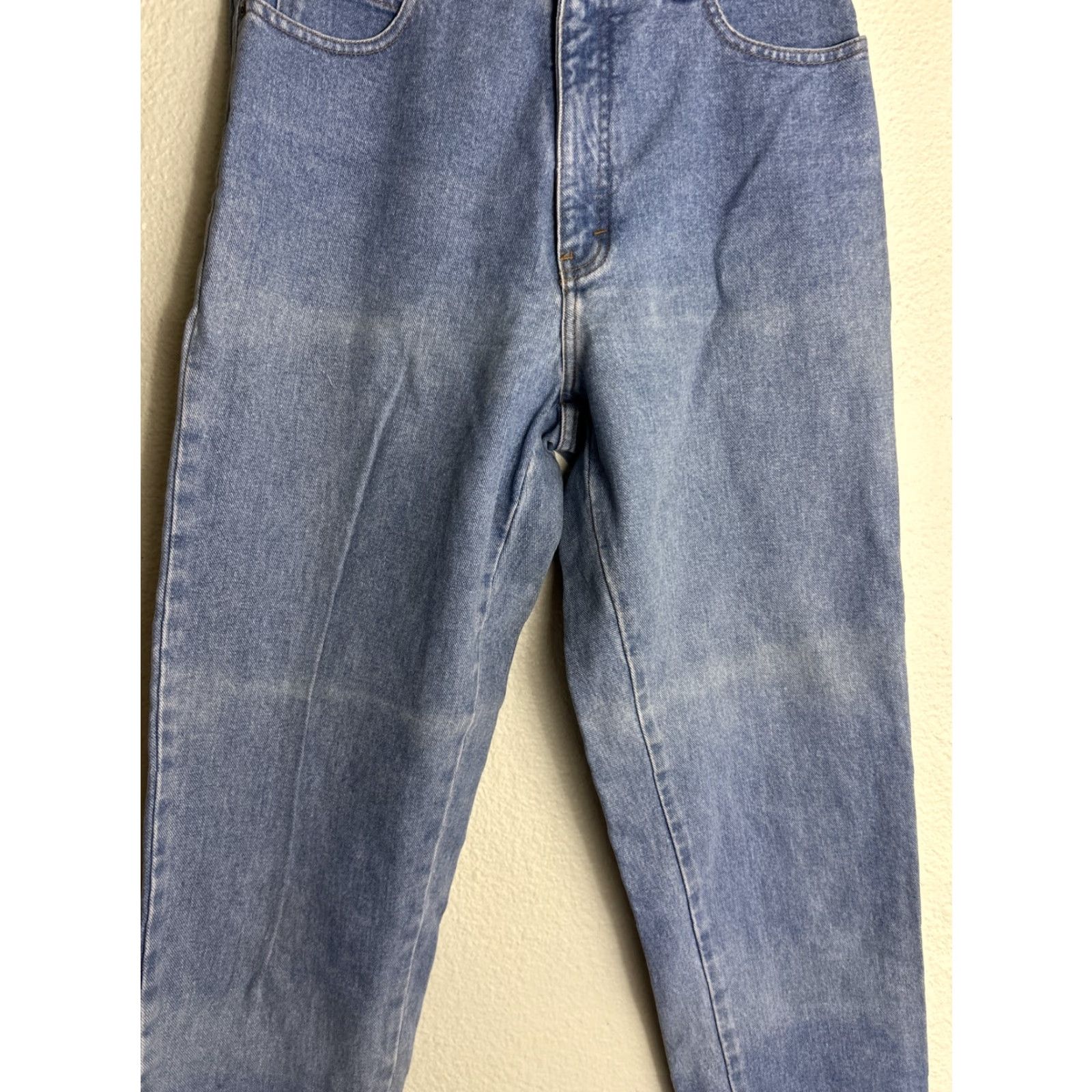 Eddie Bauer VINTAGE Eddie Bauer Jeans Women 12 Regular 32in Inseam High Rise Light Wash Denim Blue 5-Pocket City Retro Christmas Mom Womens Jeans (12) Size 34" / US 12 / IT 48 - 3 Thumbnail