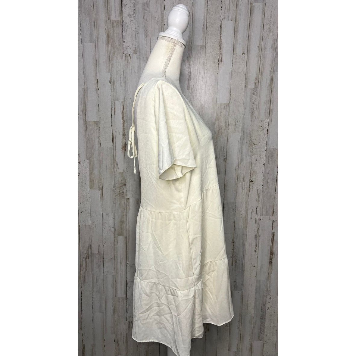 knee length dresses for ladies Claire Mini Dress, in White Poplin, Size: Small main image 1