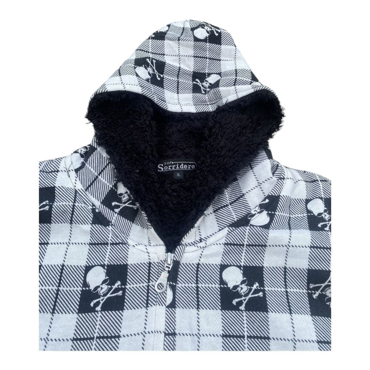 If Six Was Nine 💥PUNK EMO DESIGN SORRIDERE SKULL FULL PRINT CHEKERED Y2K Size US XXL / EU 58 / 5 - 5 Thumbnail