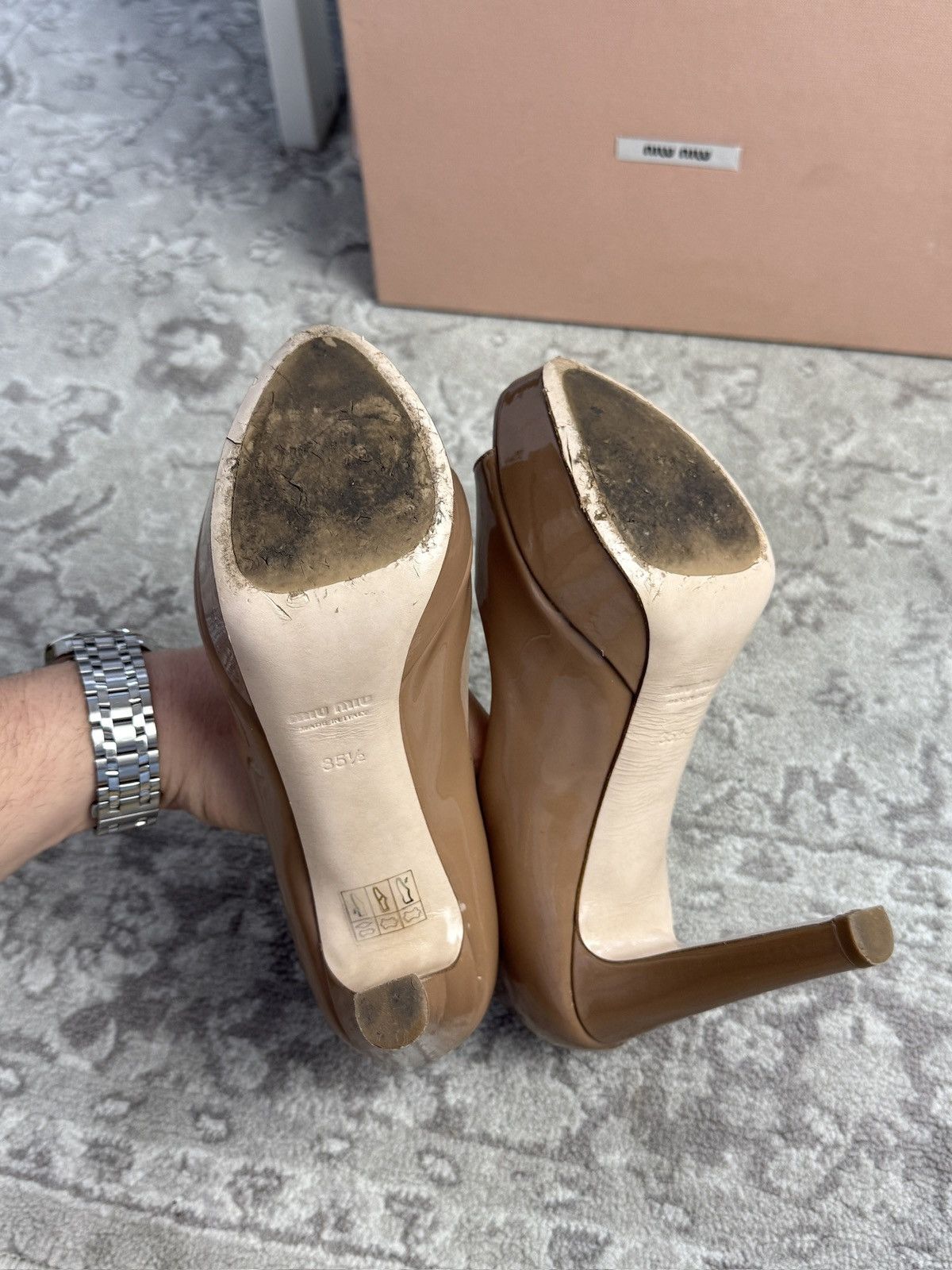 Designer × Miu Miu Miu Miu leather high heels US4.5 designer luxury old money Size US 4.5 / IT 34.5 - 8 Thumbnail