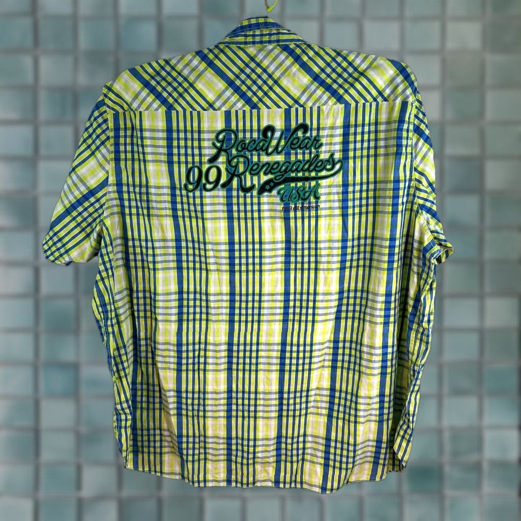 Rocawear VINTAGE Rocawear Plaid Shirt Men’s 3XL Short Sleeve Button-Up Blue Yellow 1990s Concert Casual Mens Size US XXL / EU 58 / 5 - 1 Thumbnail