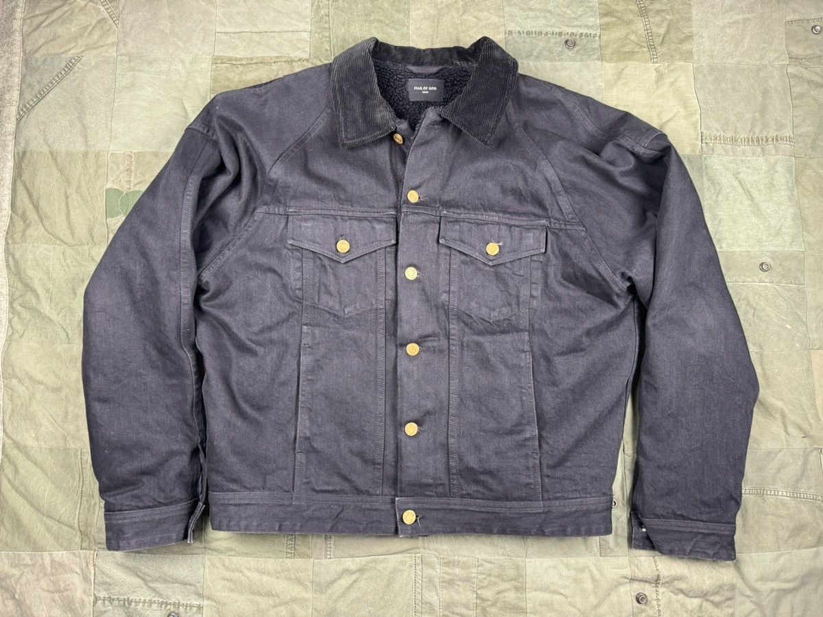 Fear of God 5th Fleece Lined Denim Jacket Size US L / EU 52-54 / 3 - 1 Thumbnail
