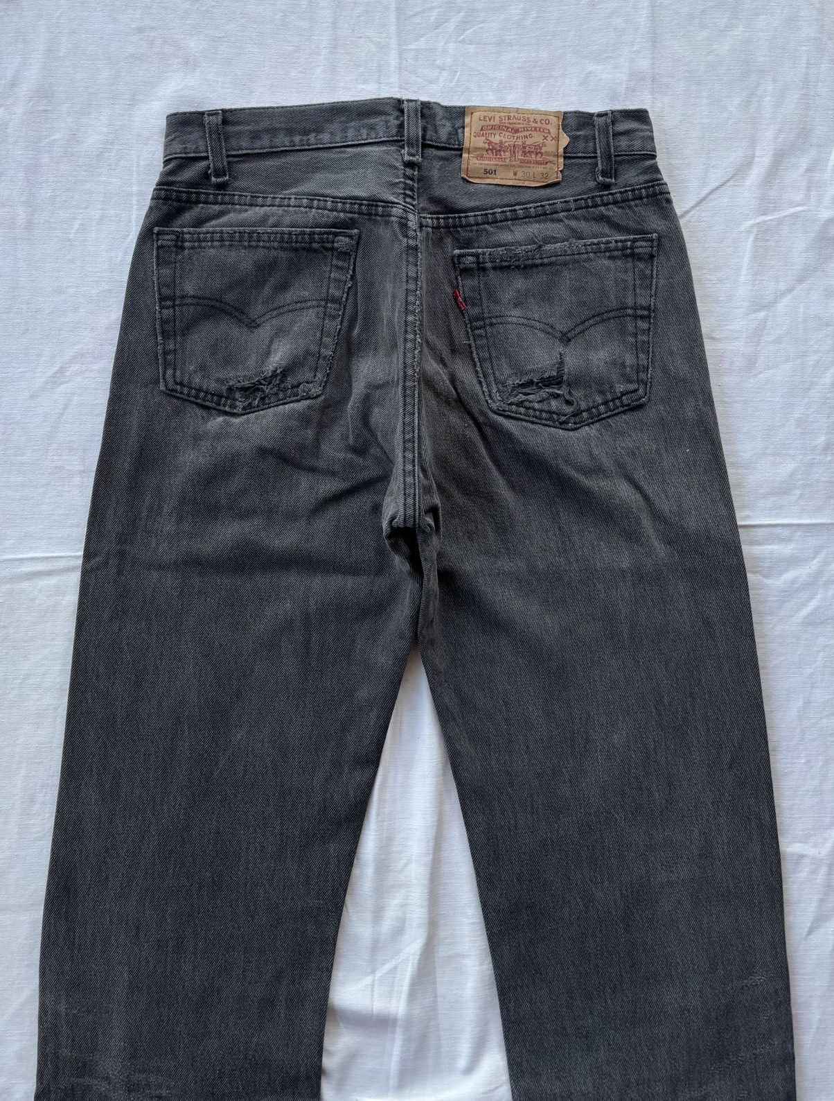 Kapital Vintage Levis 501 MADE IN USA Faded Black Distress Denim Size US 30 / EU 46 - 4 Thumbnail