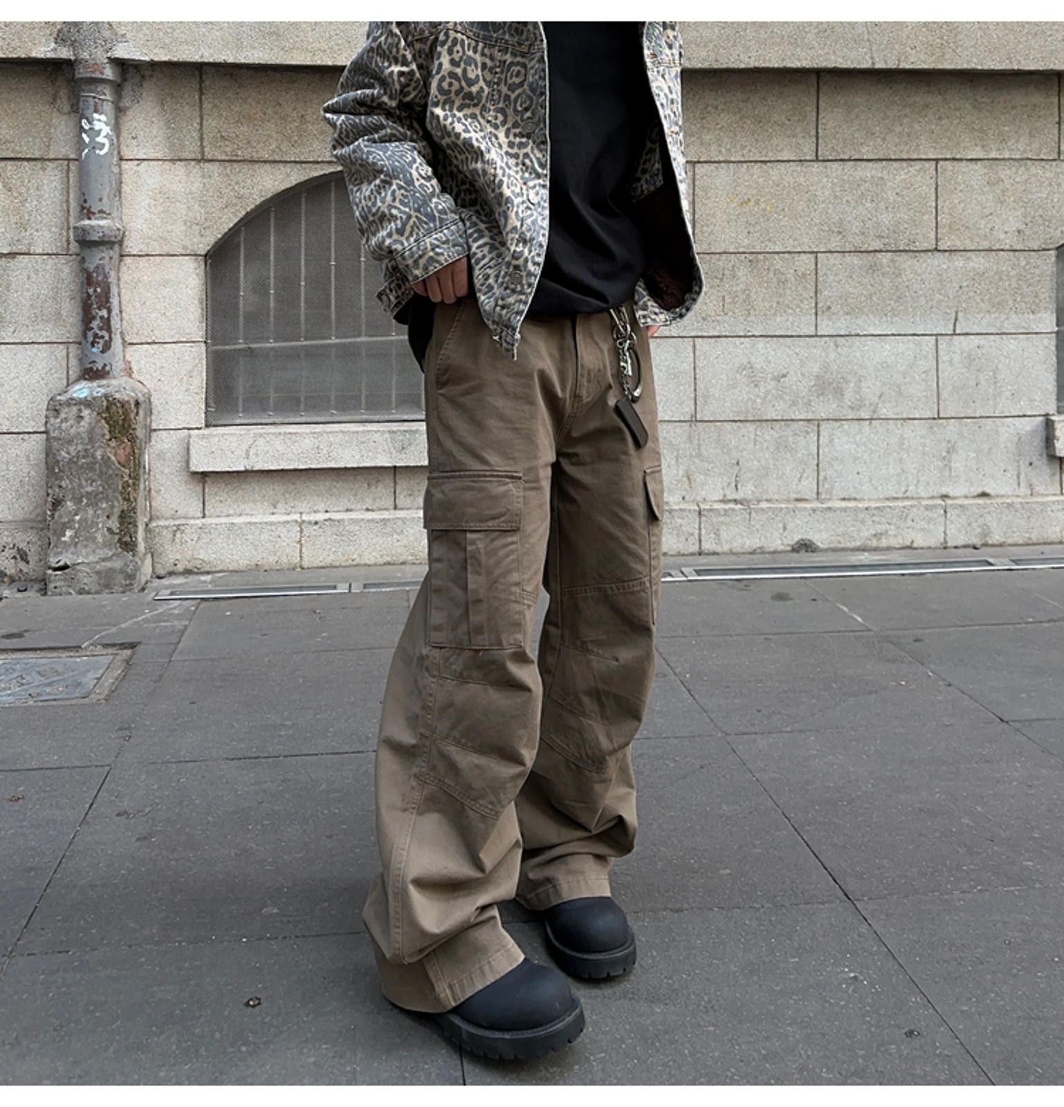 Vintage Stylish Brown Cargo Pants with Pockets Size US 32 / EU 48 - 8 Thumbnail