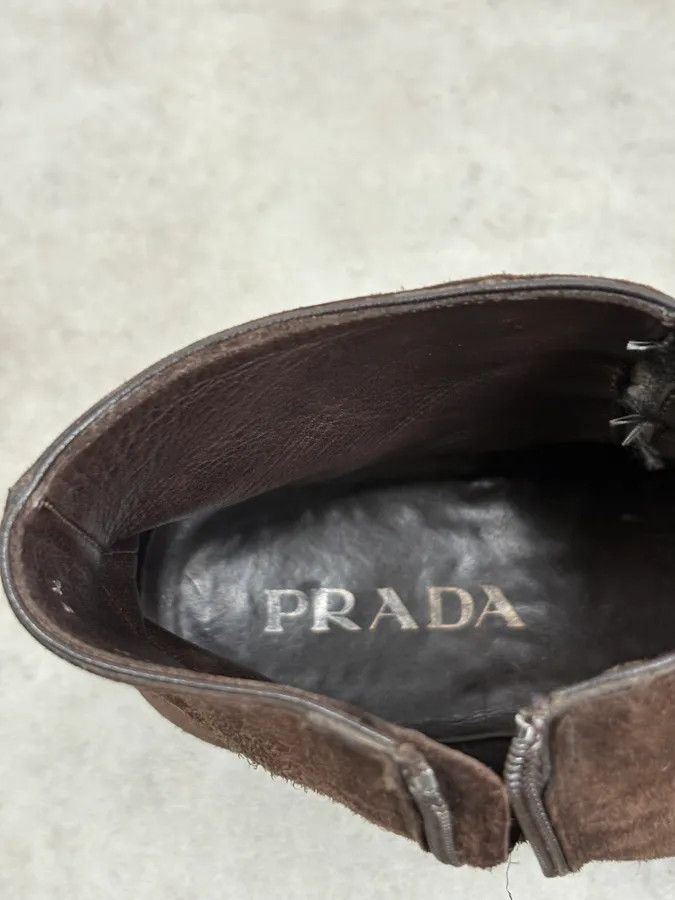 Prada Prada Brown Suede Leather Minimalist Boots Size US 8 / EU 41 - 9 Thumbnail