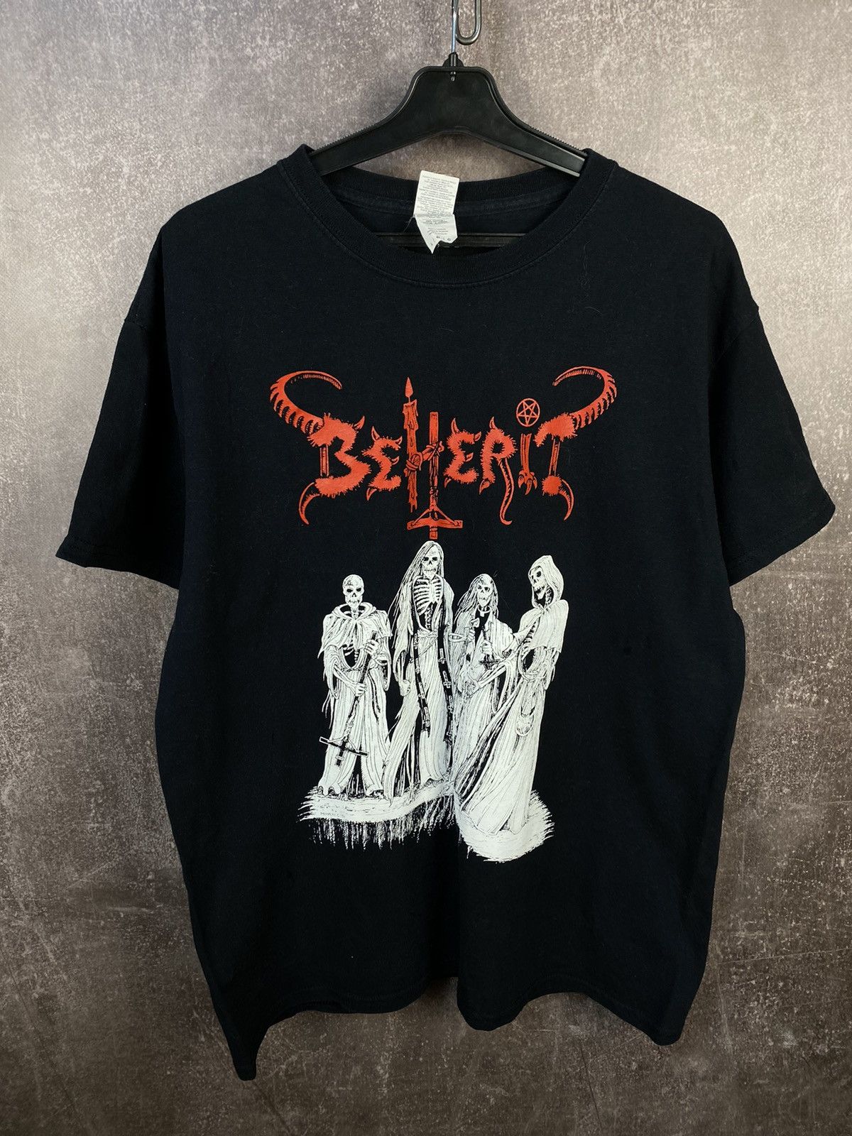 Band Tees × Vintage Vintage Late 90s Beherit Black Metal Longsleeved Logo Shirt Size US L / EU 52-54 / 3 - 1 Thumbnail