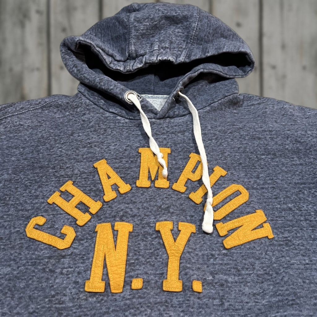 Champion Champion NY Sweatshirt Mens Medium New York Spellout Hoodie Pocket Drawstring Size US M / EU 48-50 / 2 - 1 Thumbnail