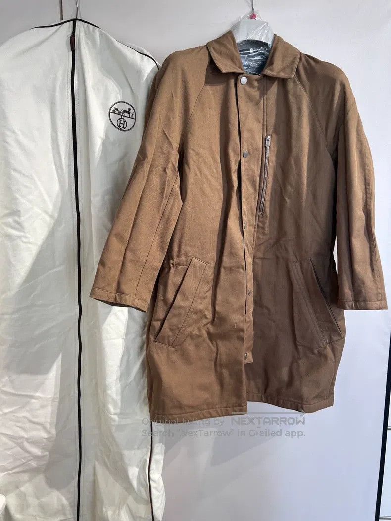 Hermes Hermes 2022 runway brown and green patchwork long reversib Size US S / EU 44-46 / 1 - 5 Thumbnail