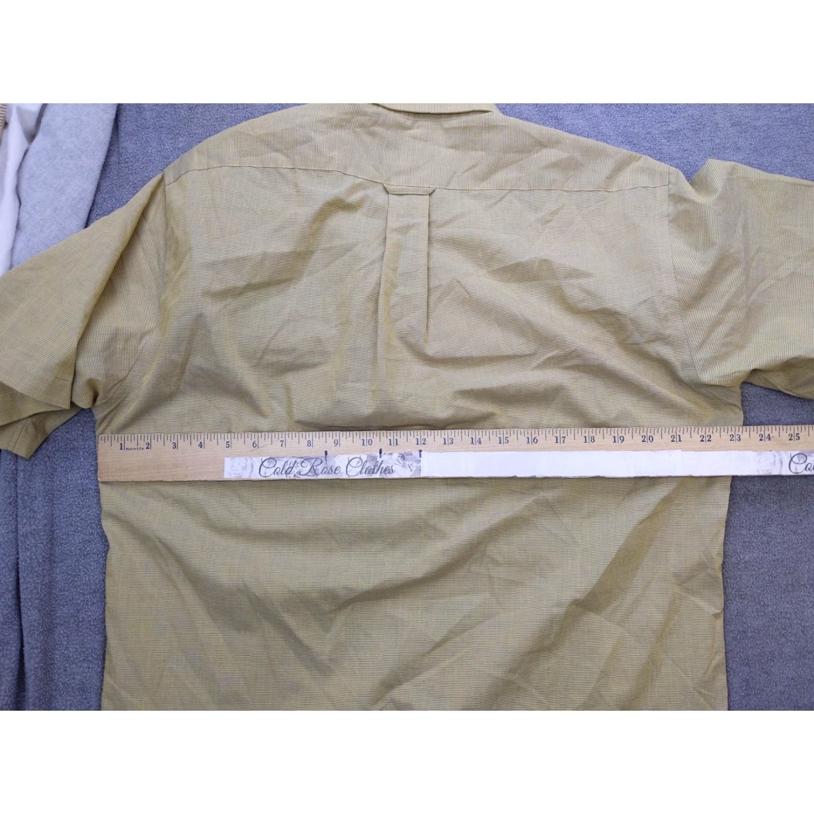 Vintage Savile Row Shirt Mens Large Yellow Striped Wrinkle Free Button Down Short Sleeve Size US L / EU 52-54 / 3 - 5 Thumbnail
