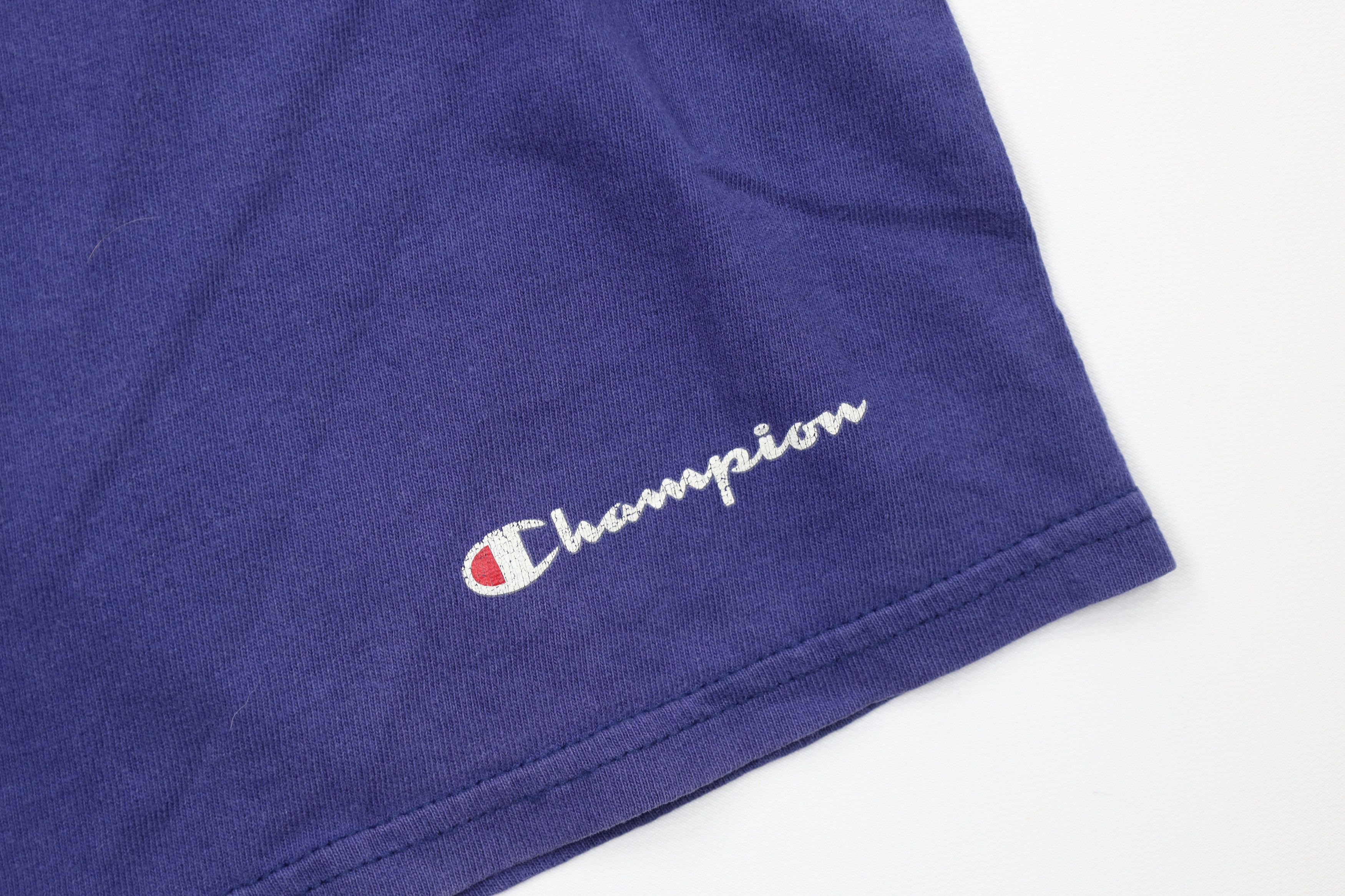 Champion Vintage 90s Champion Above Knee Knit Shorts Blue Cotton Size US 34 / EU 50 - 5 Thumbnail