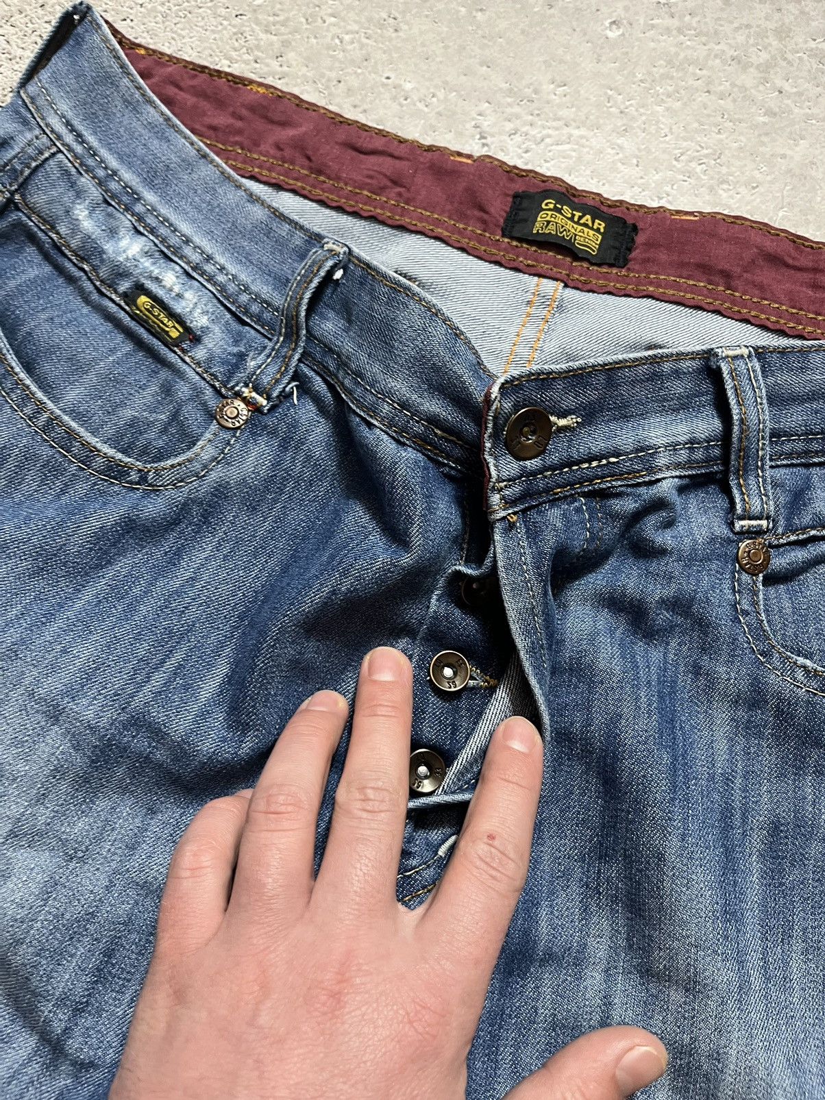G-Star × Japanese Brand × Vintage Vintage G-Star Raw Denim Patch Baggy Jeans Pants Y2K Size US 36 / EU 52 - 10 Thumbnail