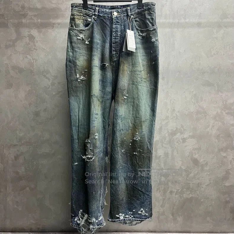 Balenciaga Balenciaga Blue Distressed Denim Jeans. Size US 29 - 1 Thumbnail