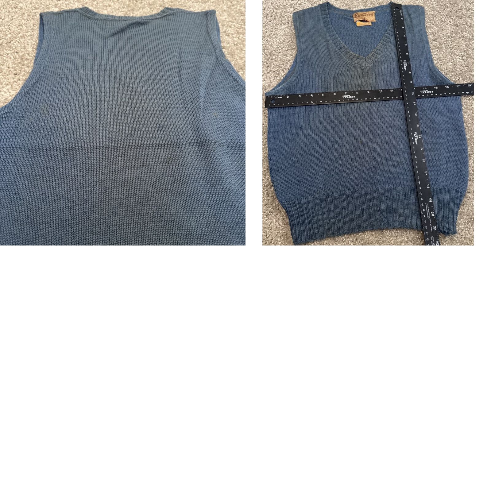 Vintage VINTAGE Brentwood Sweater Vest Shirt Unisex Adults Small Blue Acrylic V-Neck Sleeveless 90s Classic Outdoor Prepper/Preppy Winter Fall Spring Size US S / EU 44-46 / 1 - 8 Thumbnail