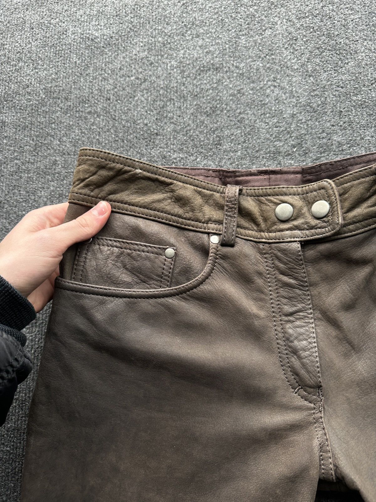 Other 🚨GRAIL MEN LEATHER PANTS Y2K WESTERN MOTORCYCLE Size US 29 - 10 Thumbnail