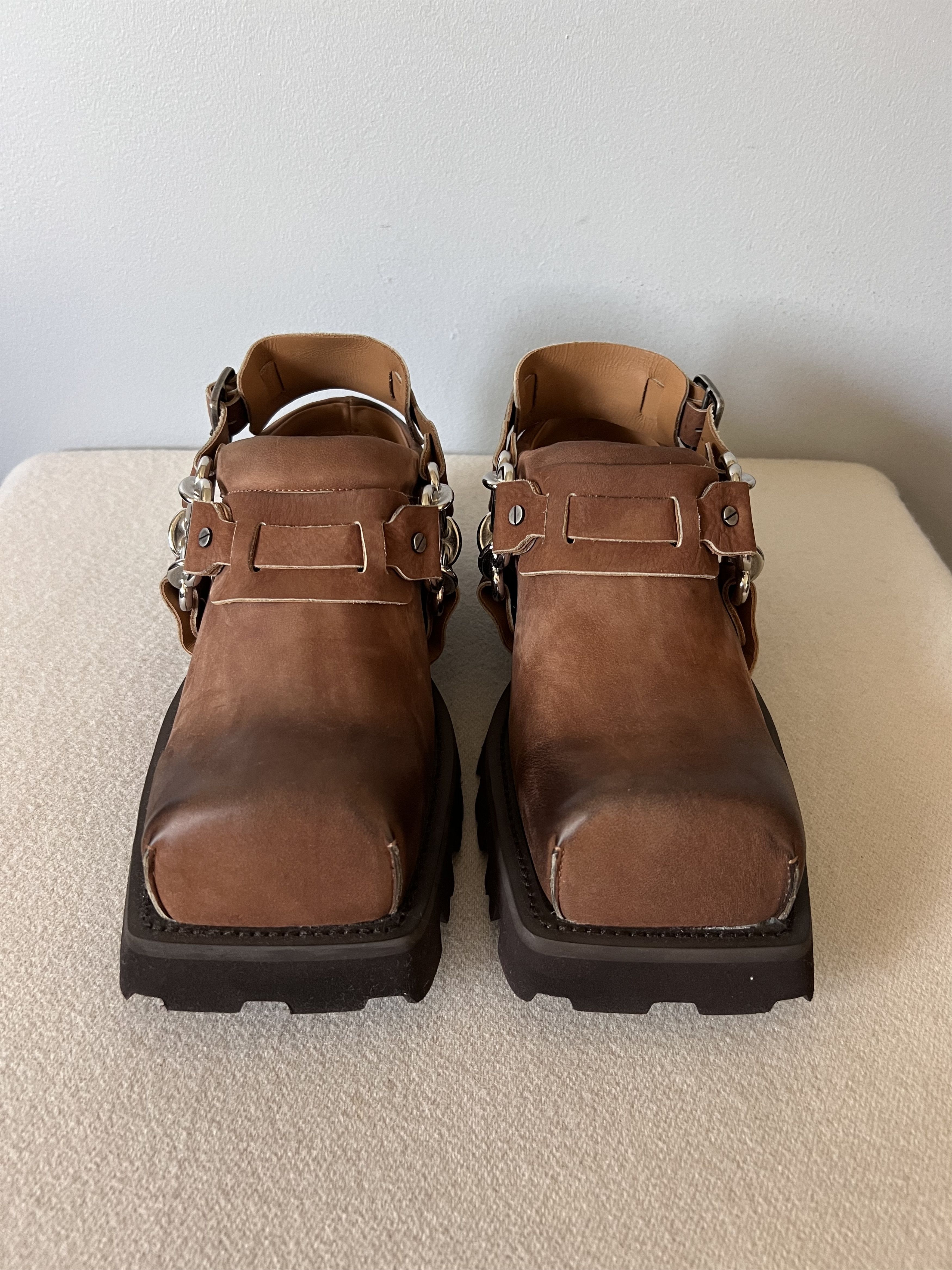 Acne Studios Acne Studios Buckle Leather Mules in Brown Size US 12 / EU 45 - 4 Thumbnail