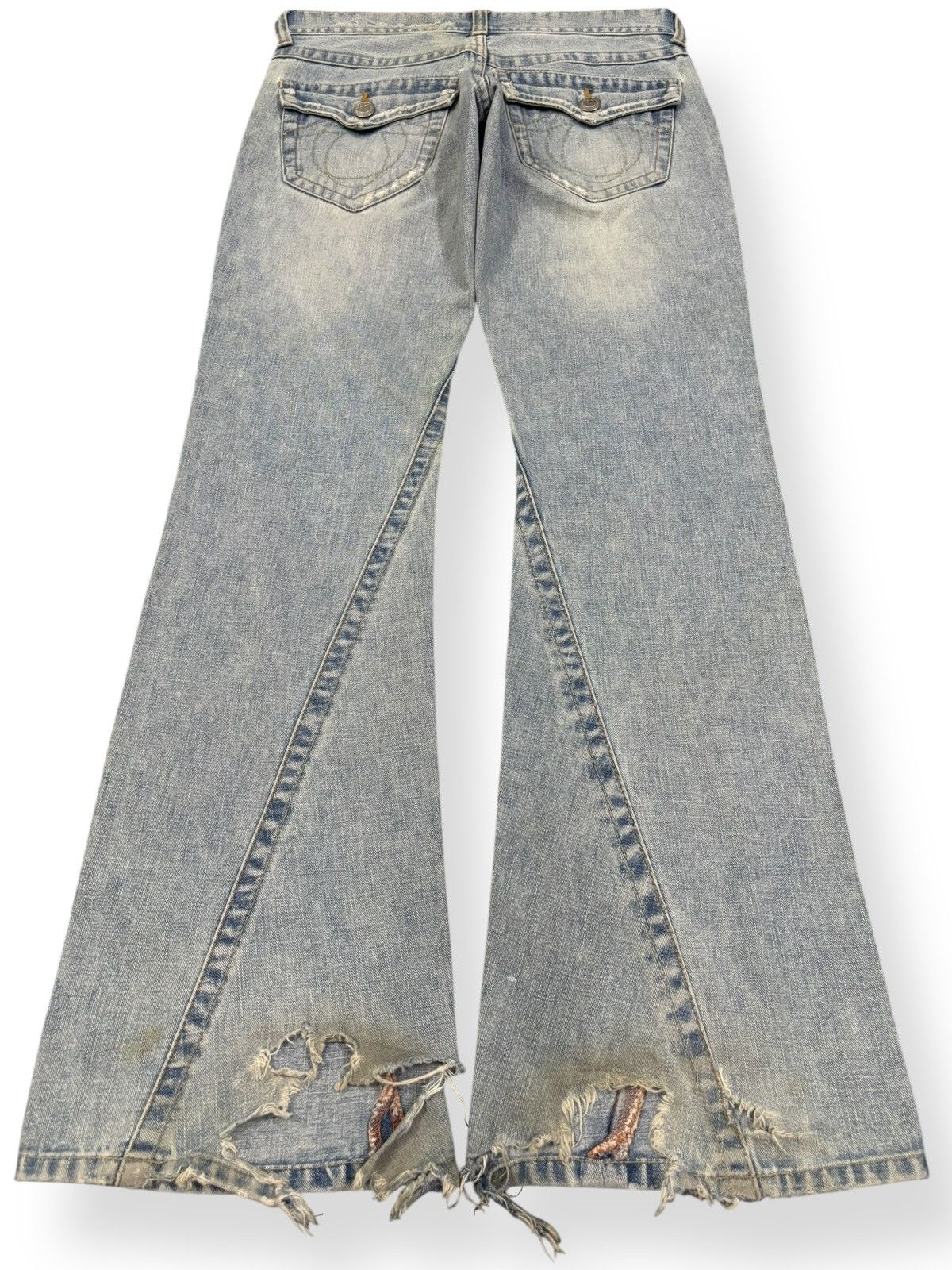True Religion Y2K Japanese Brand Flare Distressed Jeans like True Religion Size 30" / US 8 / IT 44 - 2 Thumbnail