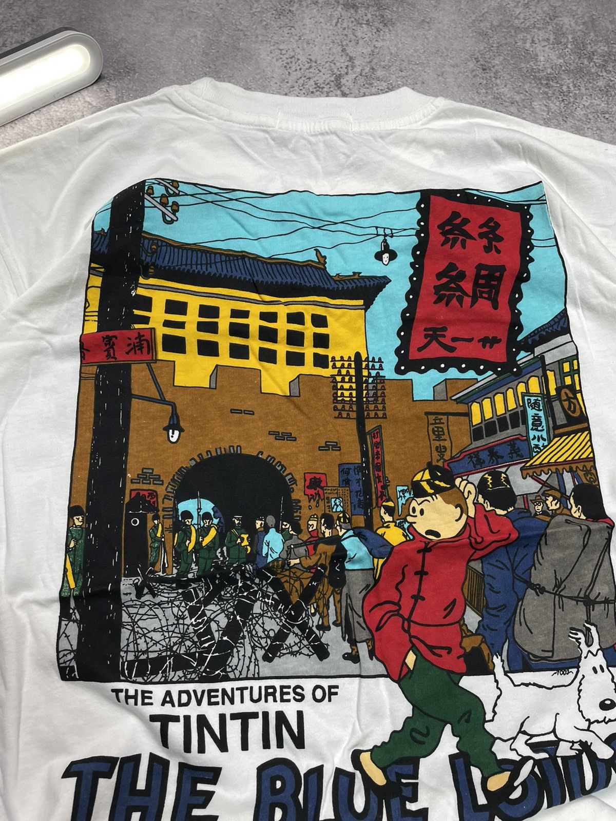 Cartoon Network Vtg Tintin Blue Lotus Comic Graphic Tee XL Size US XL / EU 56 / 4 - 6 Thumbnail