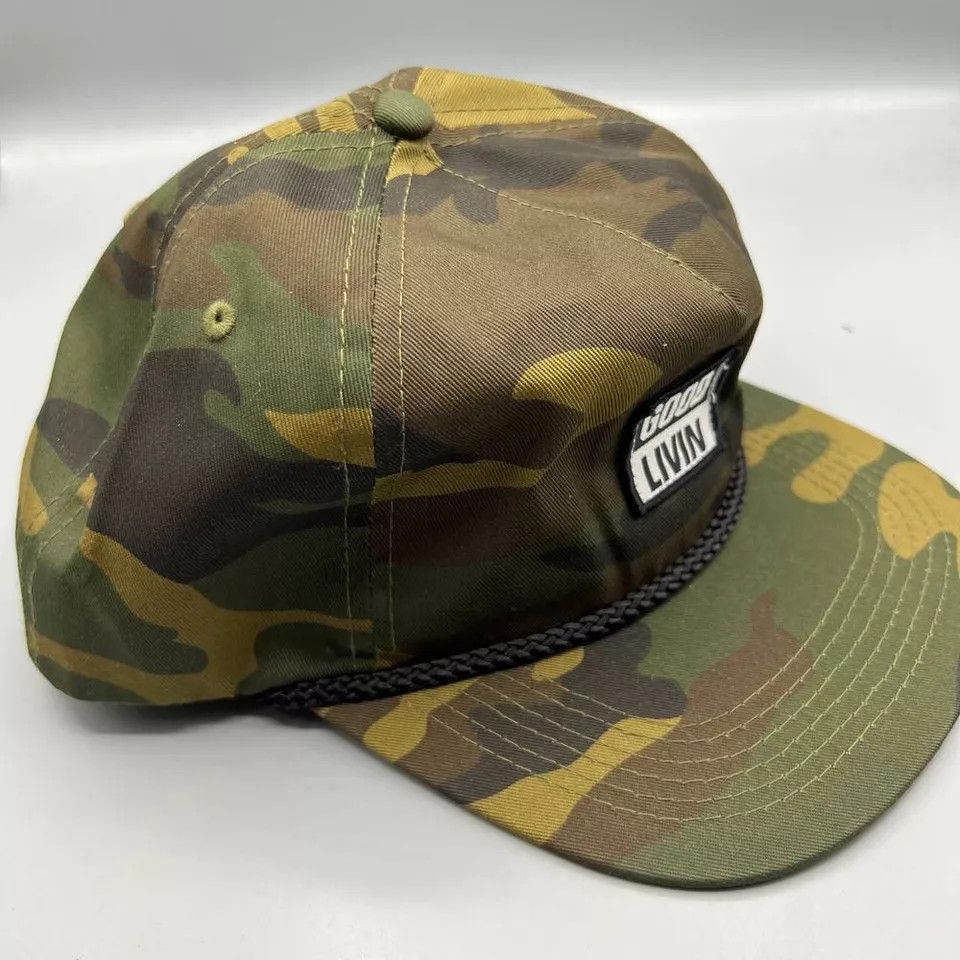 Other Good Livin Hat Men Green Camouflage Skate Strap Back Cap Size ONE SIZE - 3 Thumbnail