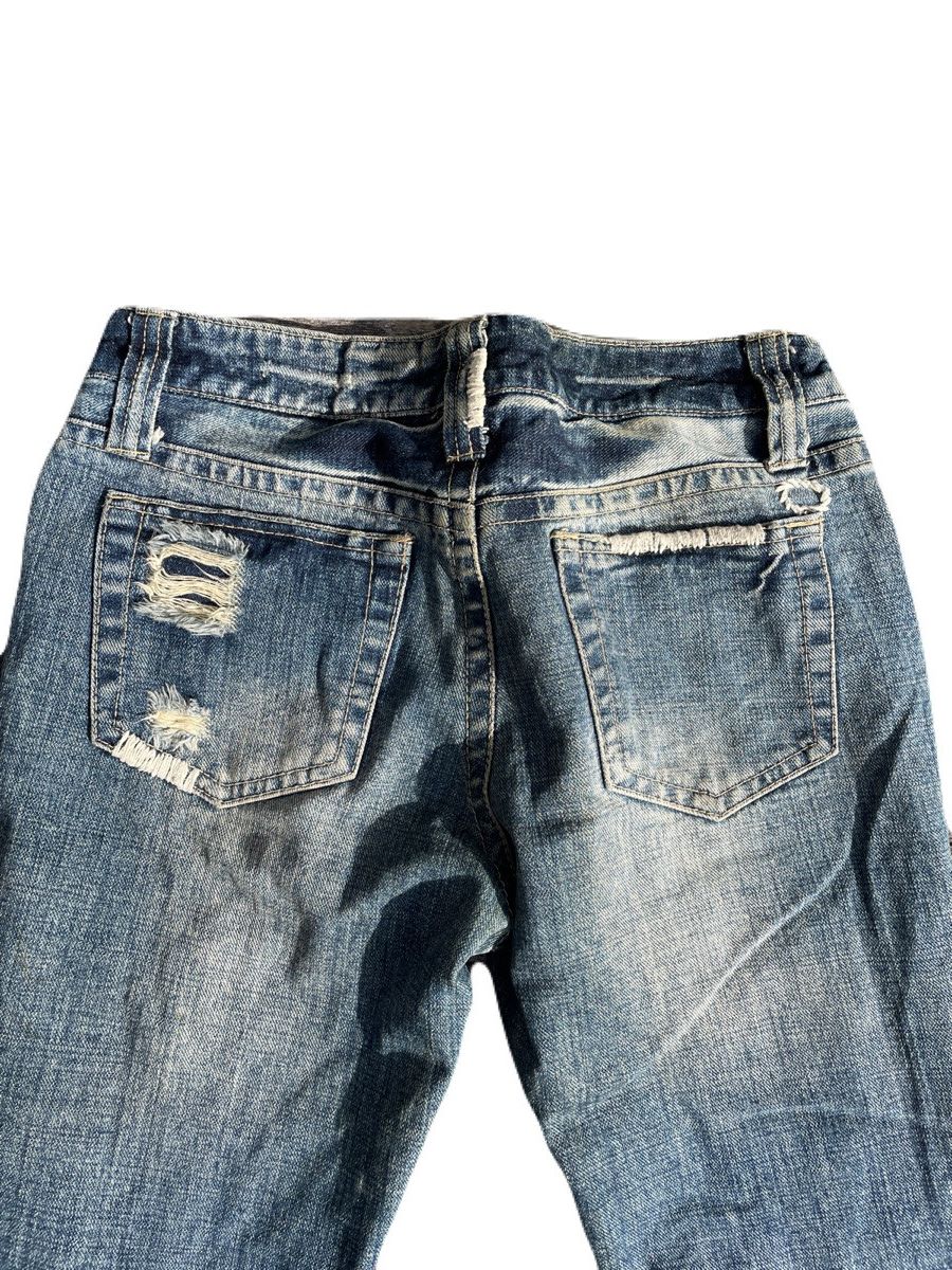 If Six Was Nine 2000s SwordJean Vkei Distressed Flare Heart Jeans Japanese Size US 29 - 7 Thumbnail