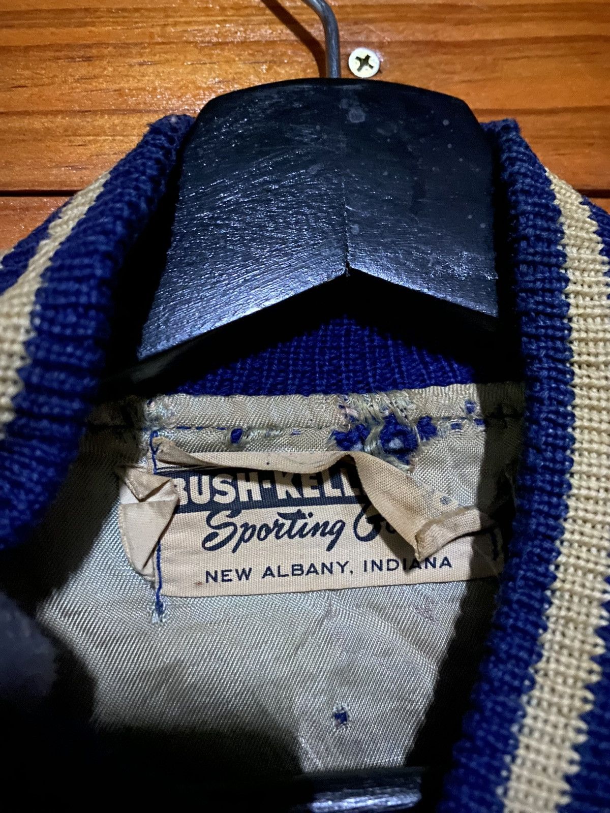 Vintage Vintage 1940s–1950s Bush–Keller Varsity Jacket Navy Wool Size US S / EU 44-46 / 1 - 7 Thumbnail