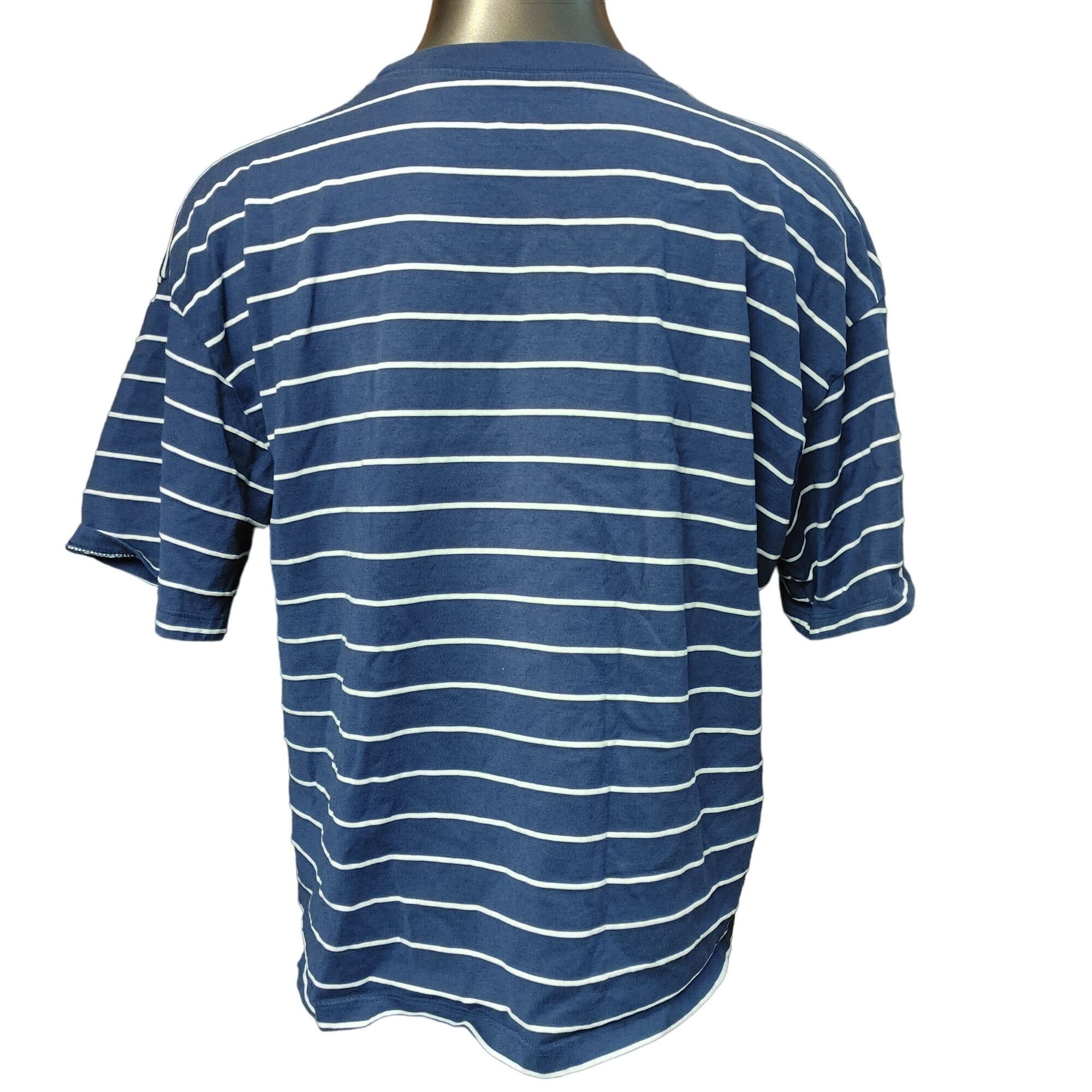 Other Time And Tru Women's Navy Blue + White Stripped Tee Size XL / US 12-14 / IT 48-50 - 2 Thumbnail