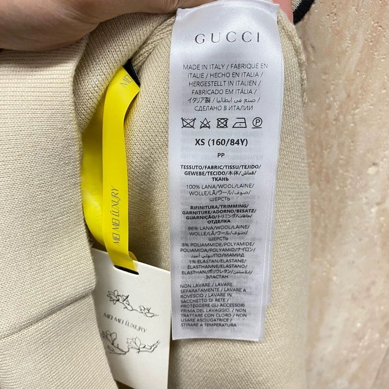 Gucci Gucci Beige striped horse buckle wool knitted dress 2505-Ne Size XS / US 0-2 / IT 36-38 - 6 Thumbnail
